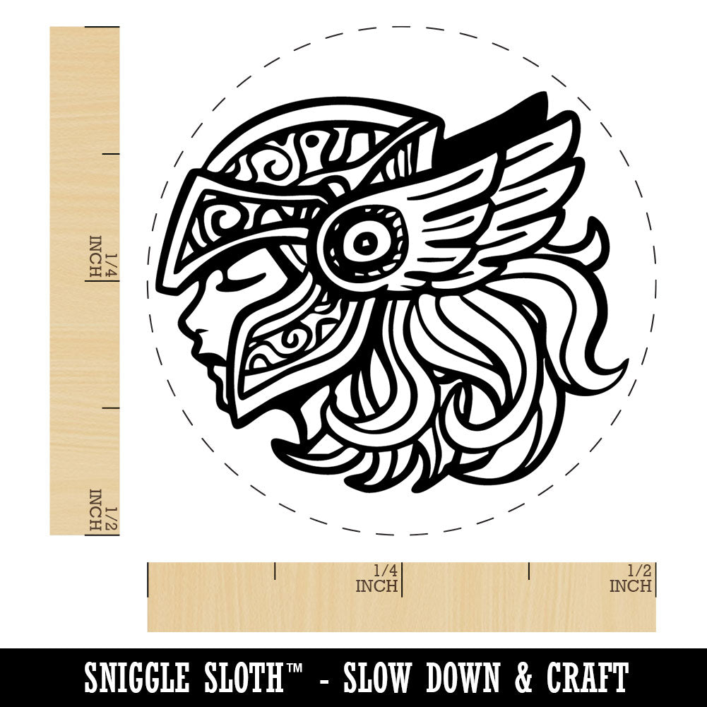 Valkyrie Female Viking Warrior Knight Winged Helmet Rubber Stamp for Stamping Crafting Planners