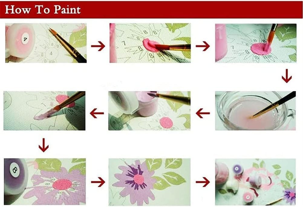Paint by Numbers Water Lily Pond Lotus Impression Kit for Adults Beginner DIY Oil Painting 16x20 inch