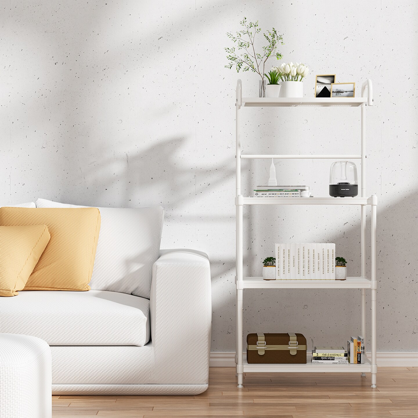 Costway 4-Tier Baker's Rack Microwave Oven Stand Shelves Kitchen Storage Rack Organizer Grey/White/Black