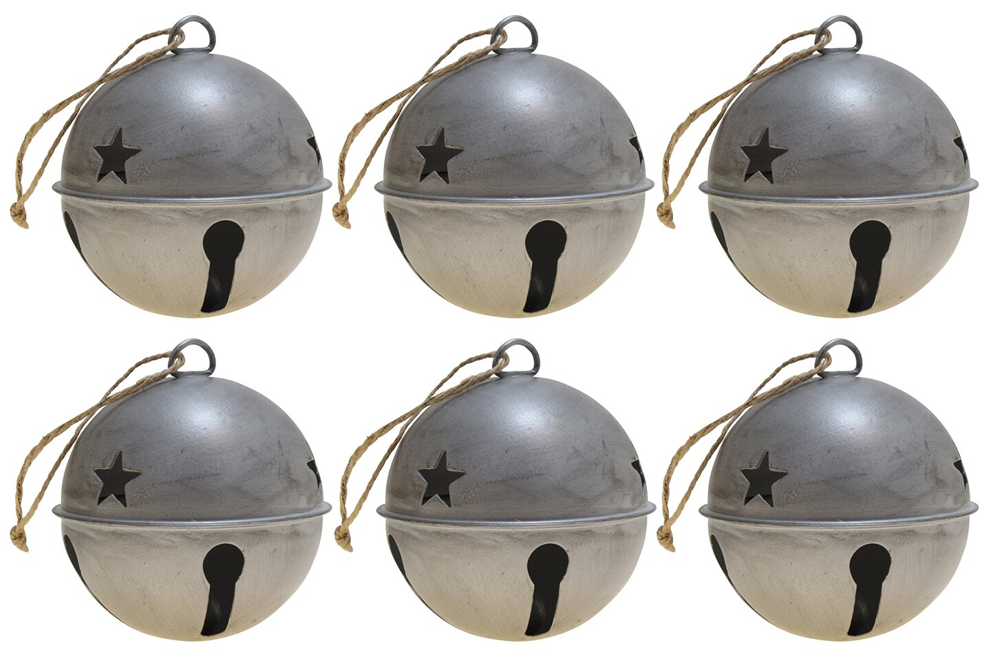 Jingle Bell Ornaments, 3.35-inch Diameter, 6-Pack