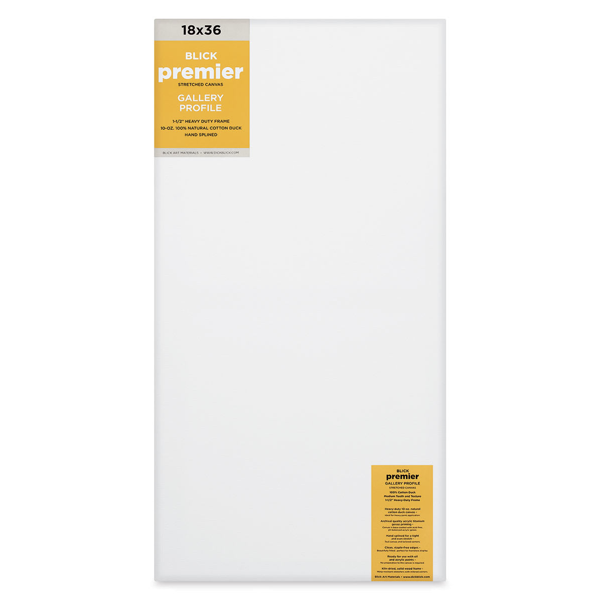 Blick Premier Stretched Cotton Canvas - Gallery Profile, Splined, 18" x 36"