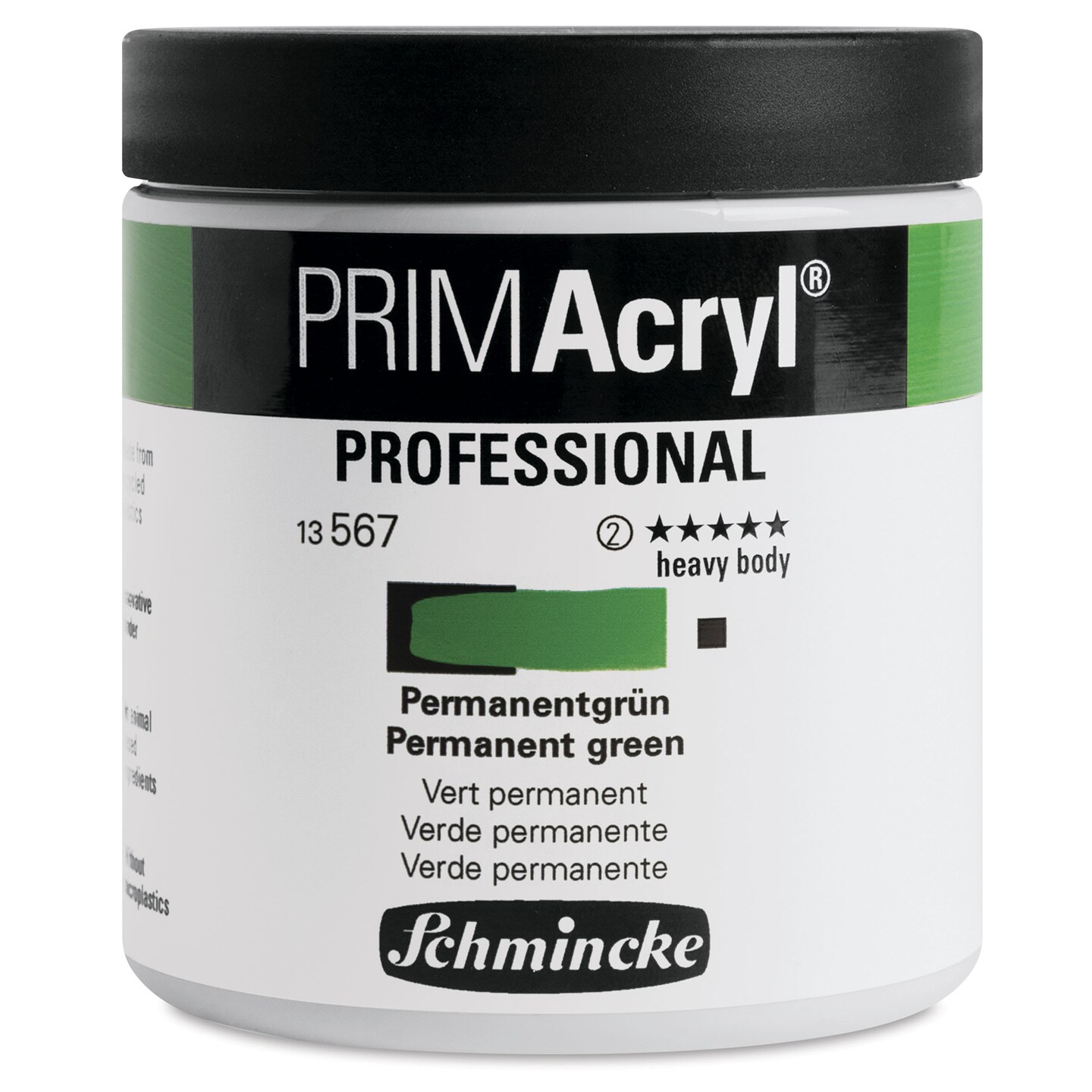 Schmincke Primacryl Professional Acrylic Paint - Permanent Green, 237 ml Jar