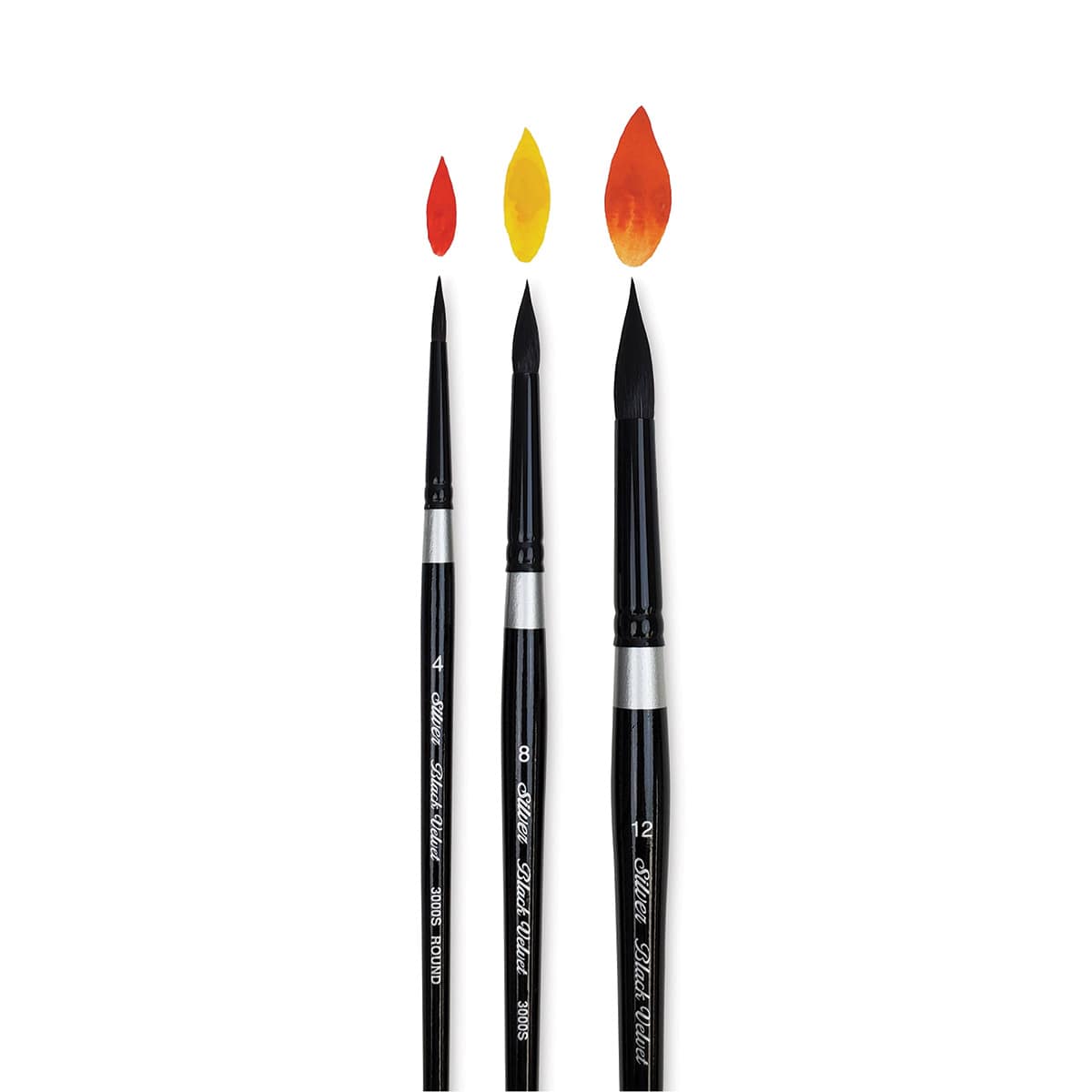 Silver Brush Black Velvet Watercolor Brush Set - Susan Louise Moyer Set, Set of 3