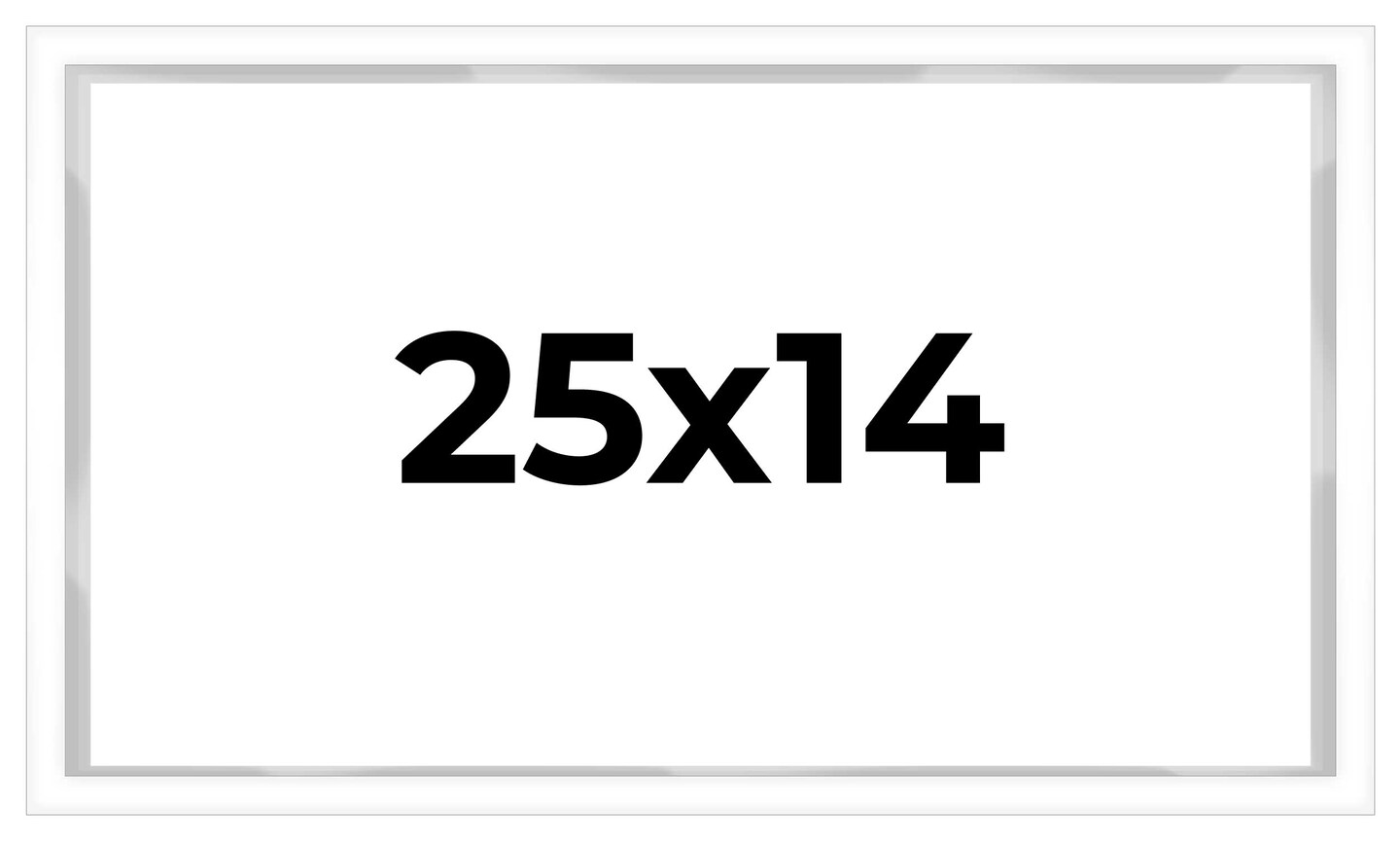 25x14 Shadow Box 3/4" Depth White Picture Frame - UV Acrylic, Backing, Hanging Hardware