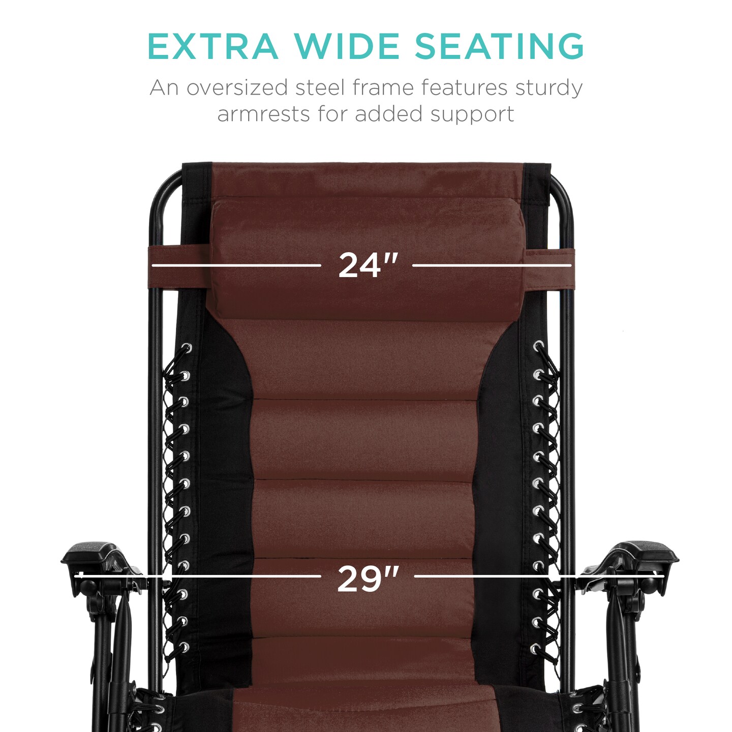 Best Choice Products Oversized Padded Zero Gravity Chair, Folding Outdoor Patio Recliner w/ Side Tray
