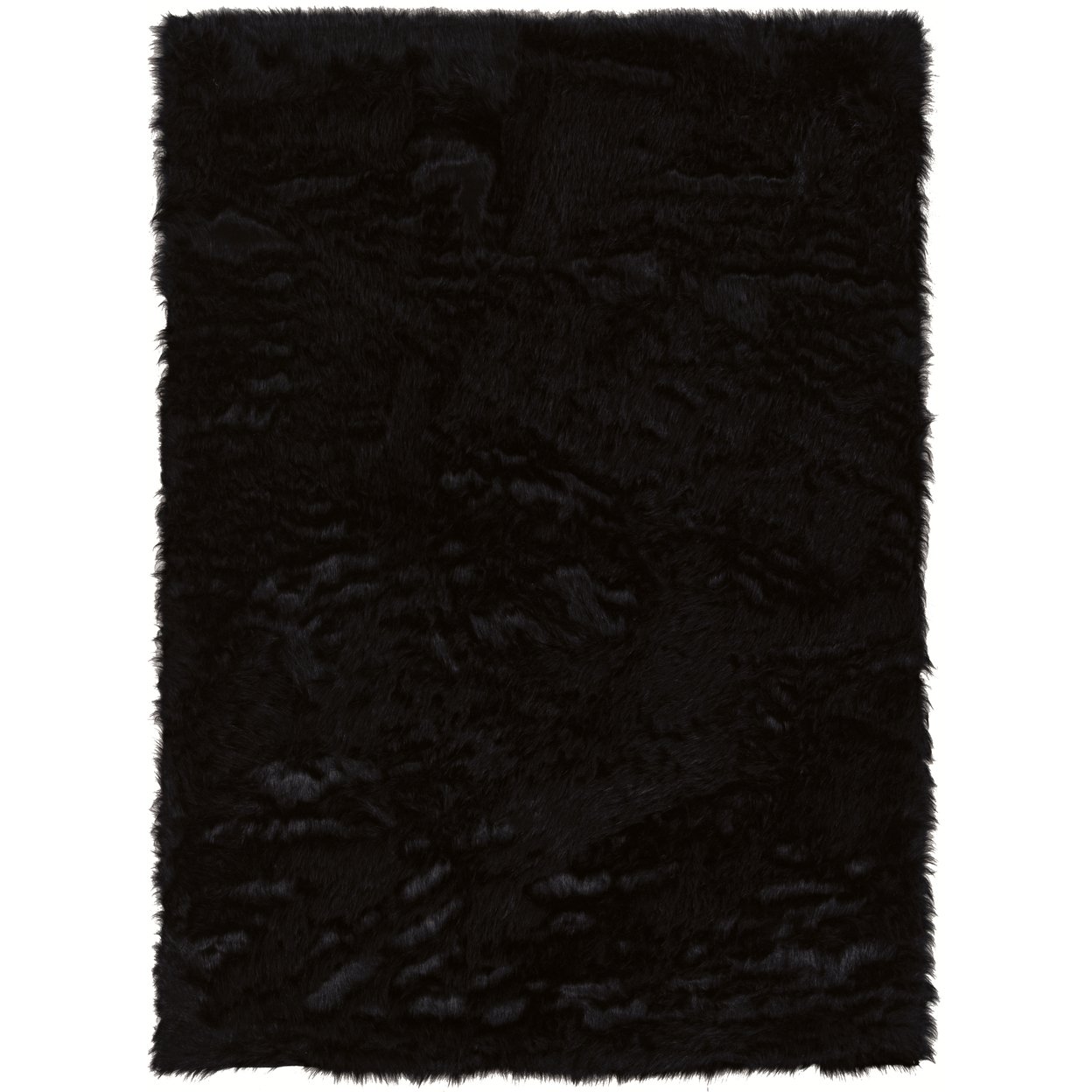 Faux Sheepskin Rug Black 5X7 Soft Tufted Comfortable Multi Size