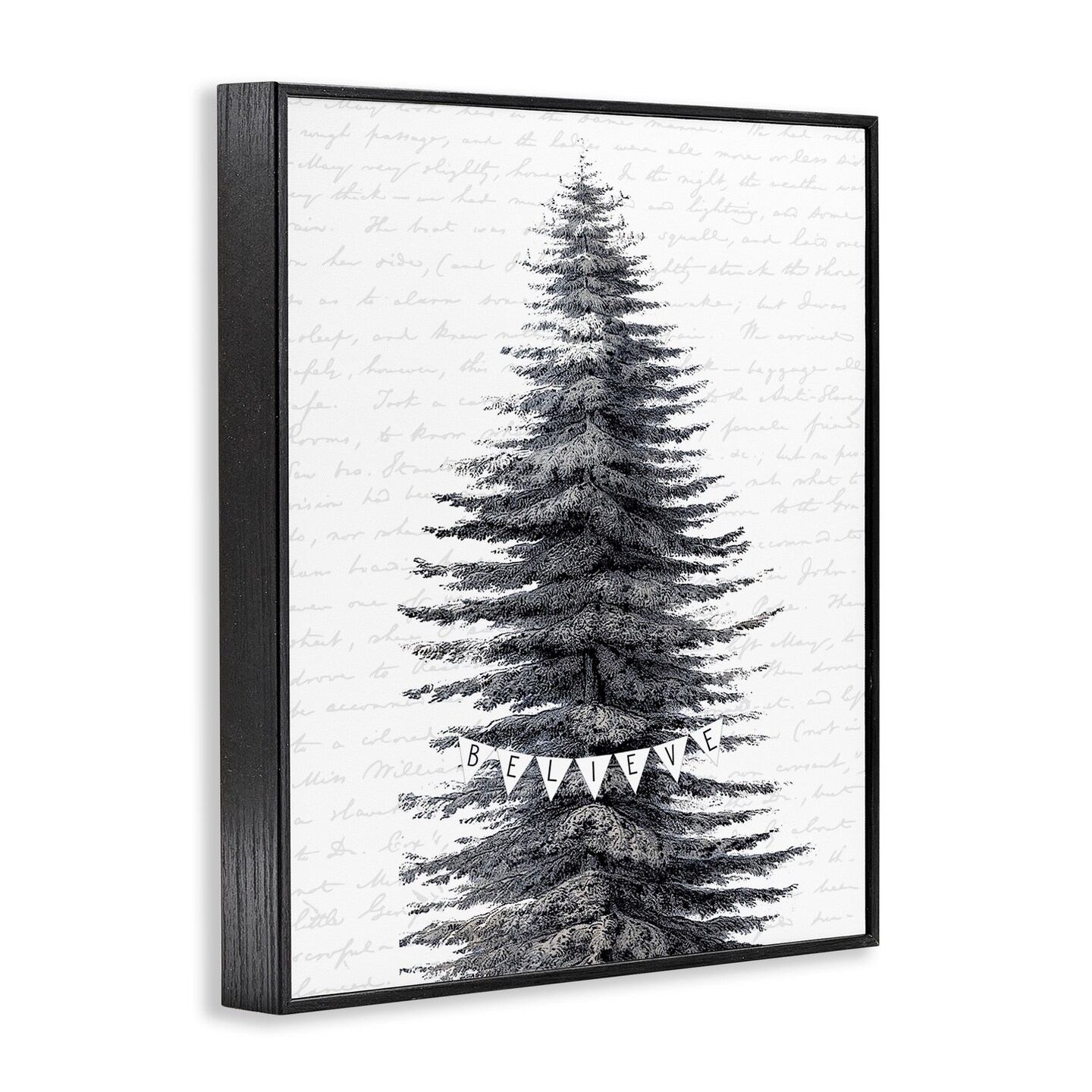 Stupell Industries Snow Dusted Christmas Tree Framed Giclee Art