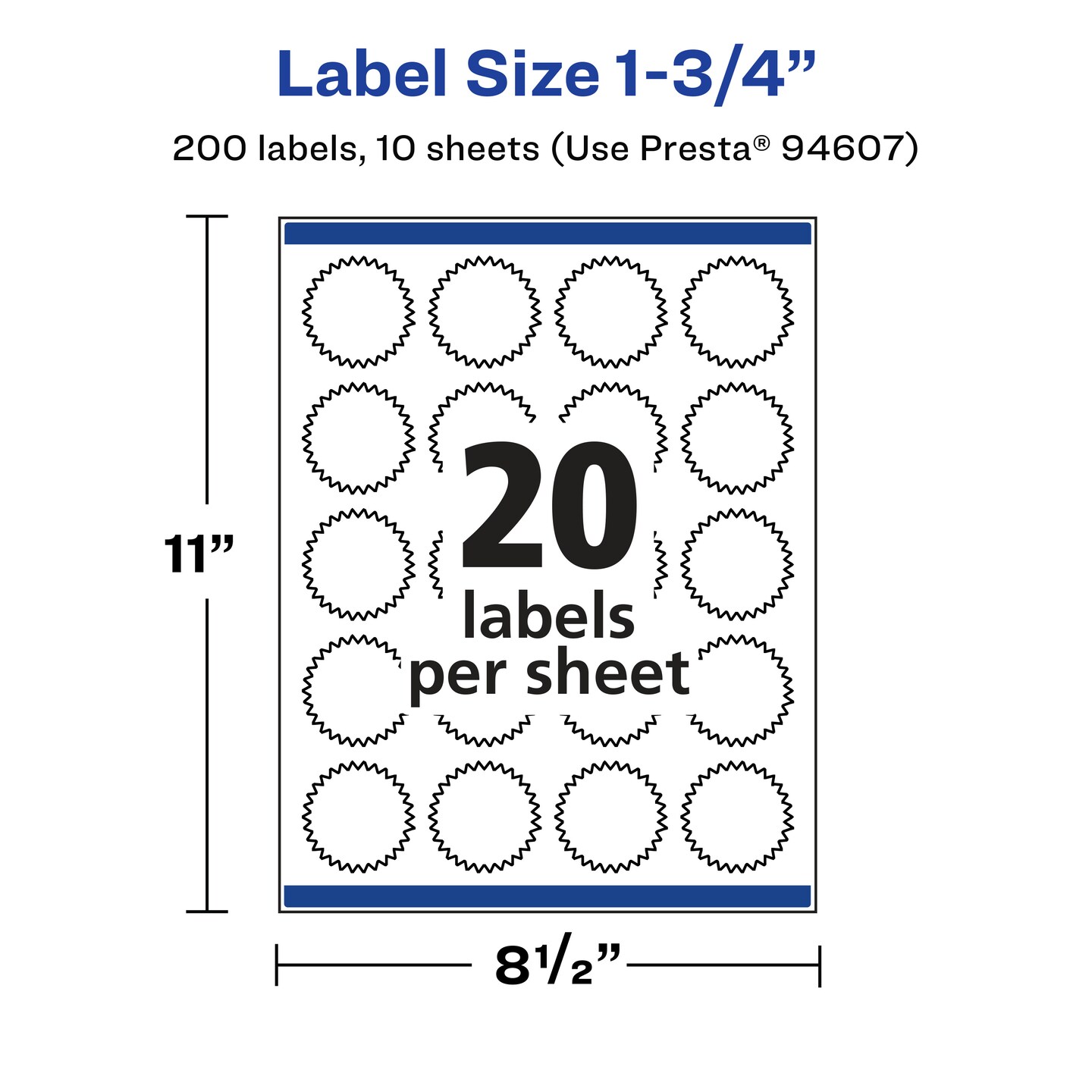 Avery Glossy Clear Starburst Labels with Sure Feed, 1.75&#x22;