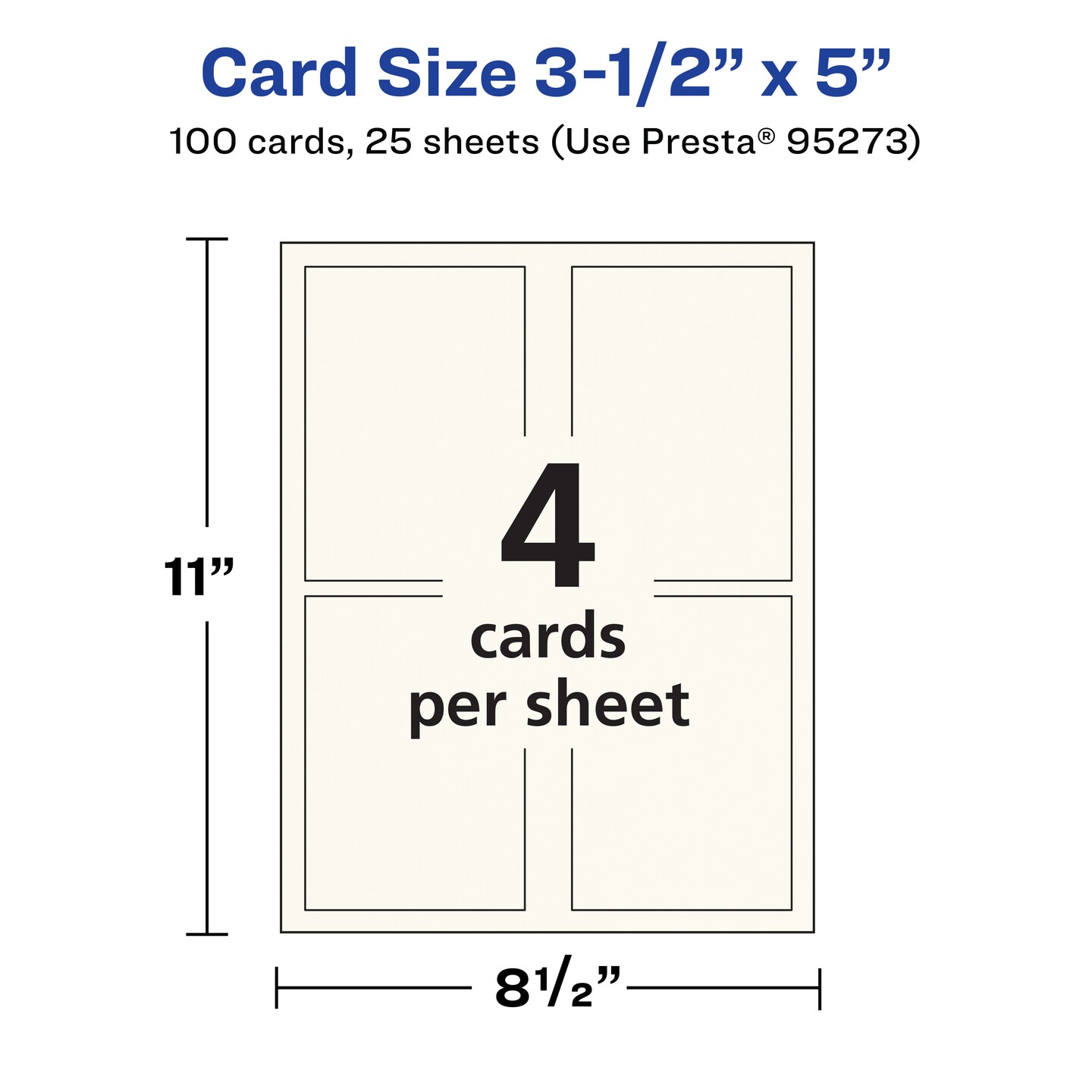 Avery 3-1/2&#x22; x 5&#x22; Rectangle, Matte Ivory Postcards