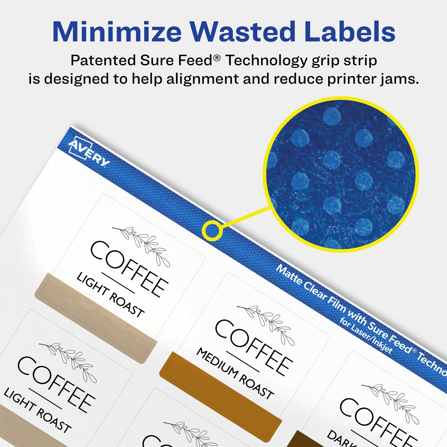 Avery Matte Clear Labels,  1-1/2&#x22; x 1-1/2&#x22; Square