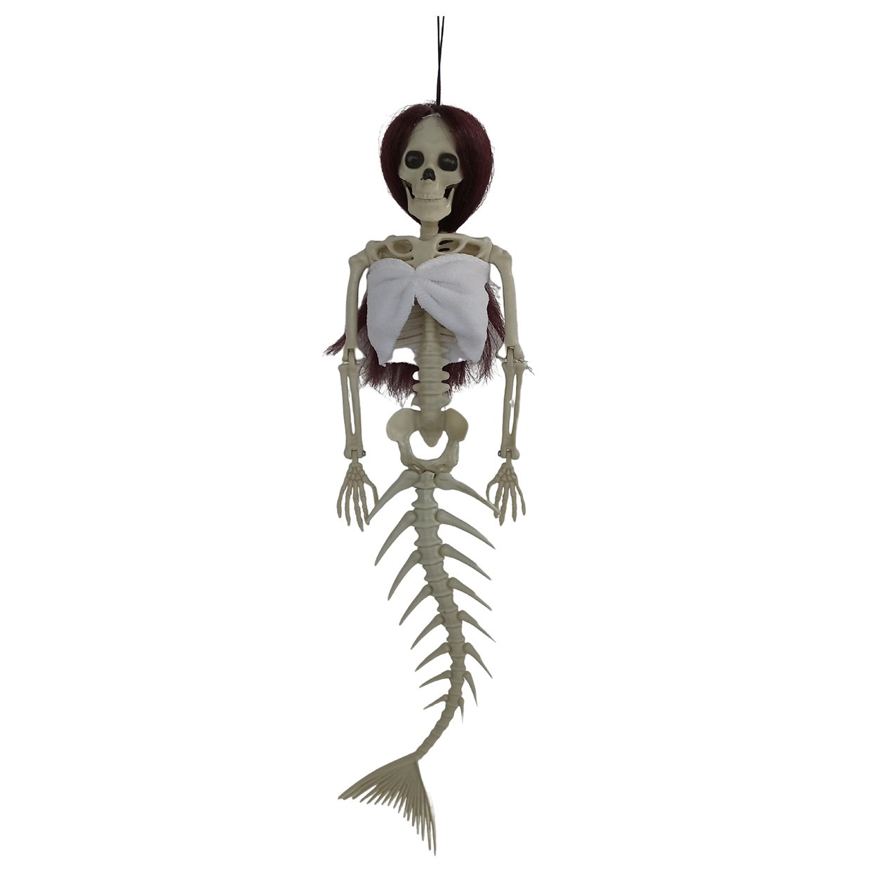 Halloween Mermaid Skeleton Hanging Decoration Plastic Bone Mermaid Pendant Indoor Outdoor Garden Haunted House Festival