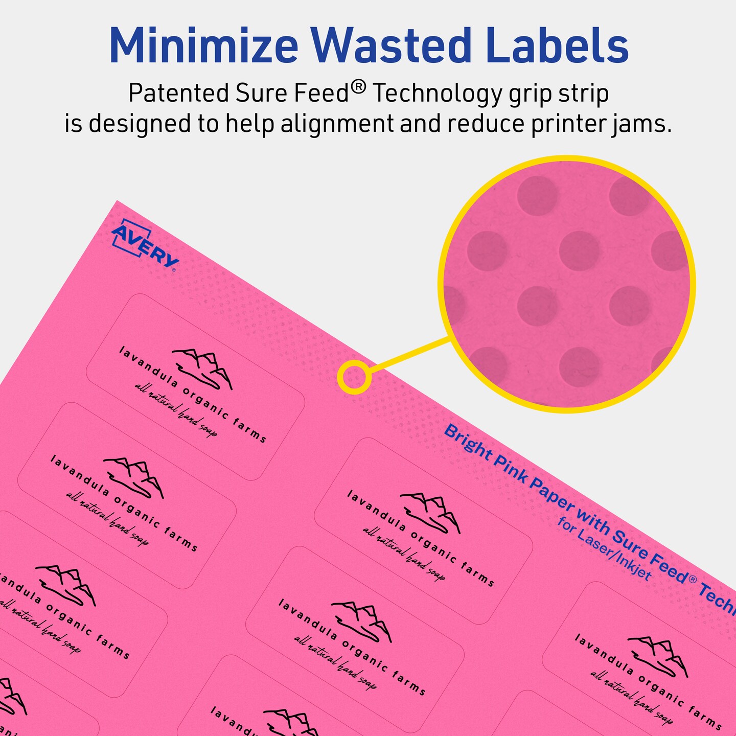 Avery Bright Pink Paper Labels, 1&#x22; x 2&#x22; Rectangle