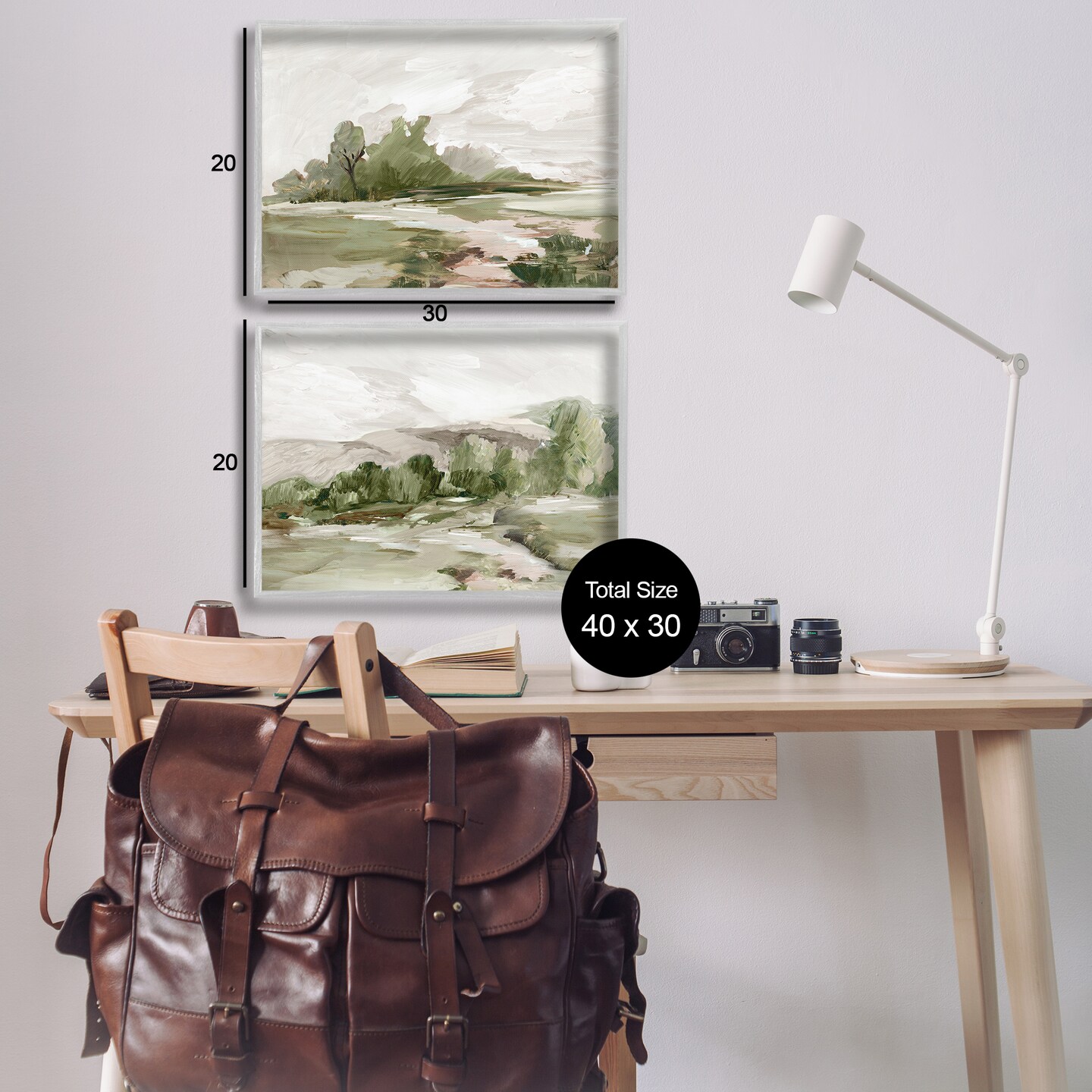 Stupell Industries Impressions of Country Hills 2pc Framed Giclee Wall Art Set Design by Lera