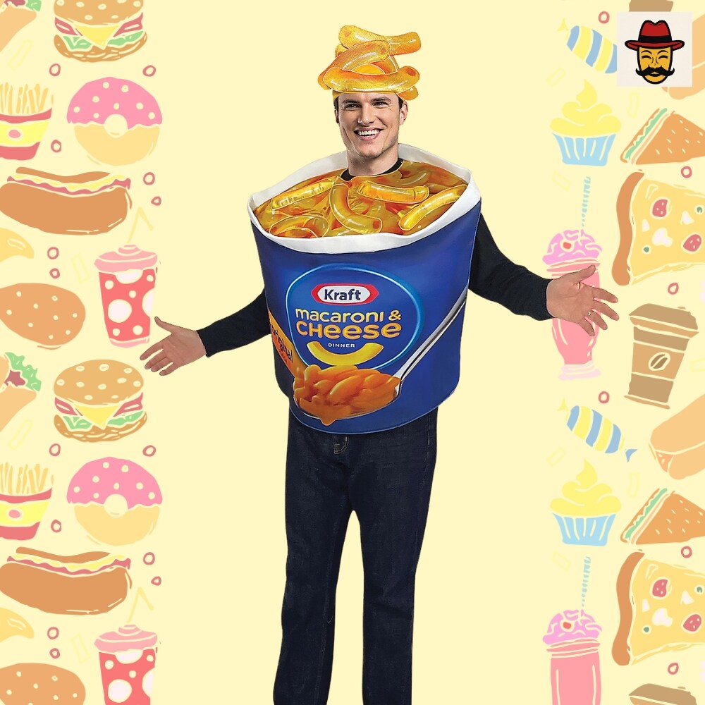 Mac And Cheese Cup Adult Costume Funny Food Halloween Tunic With Headpiece