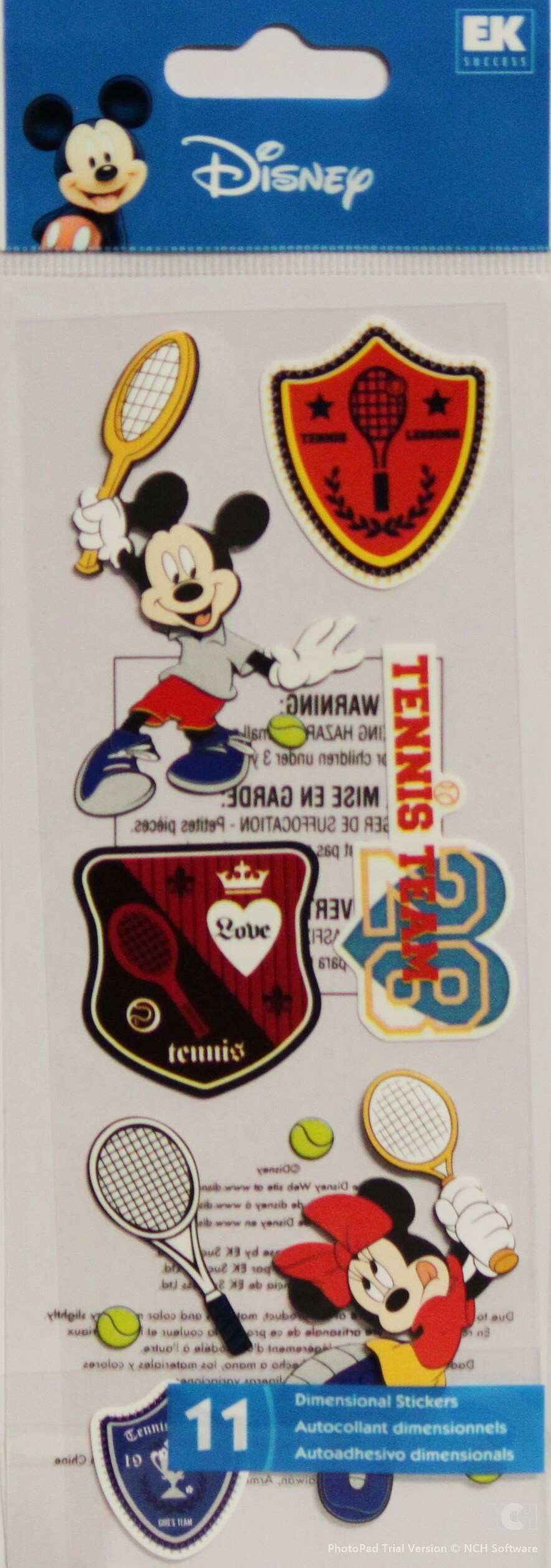 Disney Mickey &#x26; Minnie Tennis Dimensional Stickers