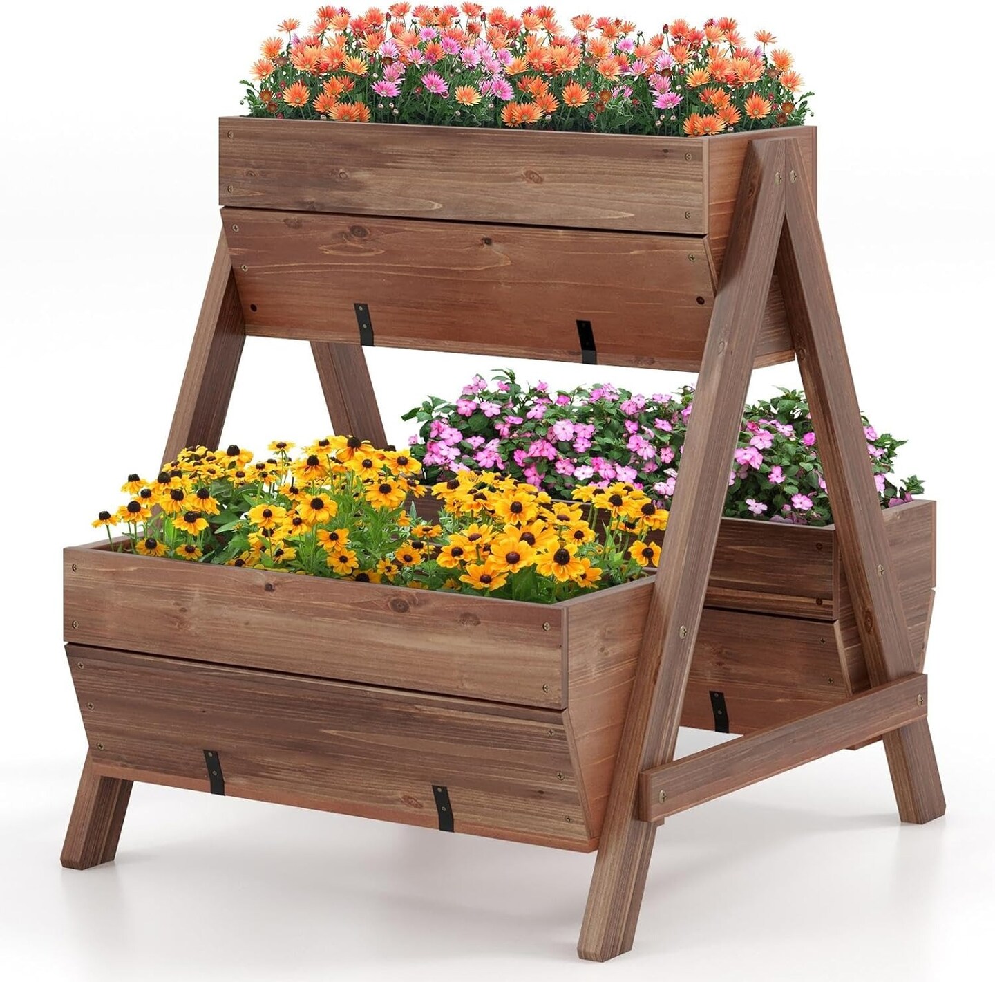 3-Tier 26&#x22; Vertical Raised Garden Bed Stand with Planter Boxes