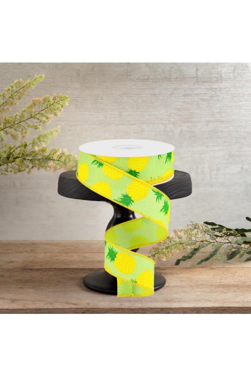 1.5&#x22; Pineapple Royal Ribbon: Green (10 Yards)