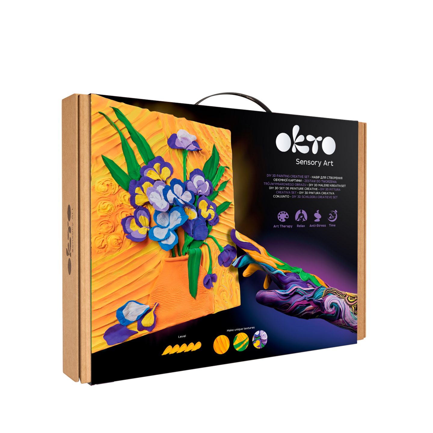 OKTO Sensory Art 3D Painting “Irises” – 11.8” x 15.7” Canvas Kit