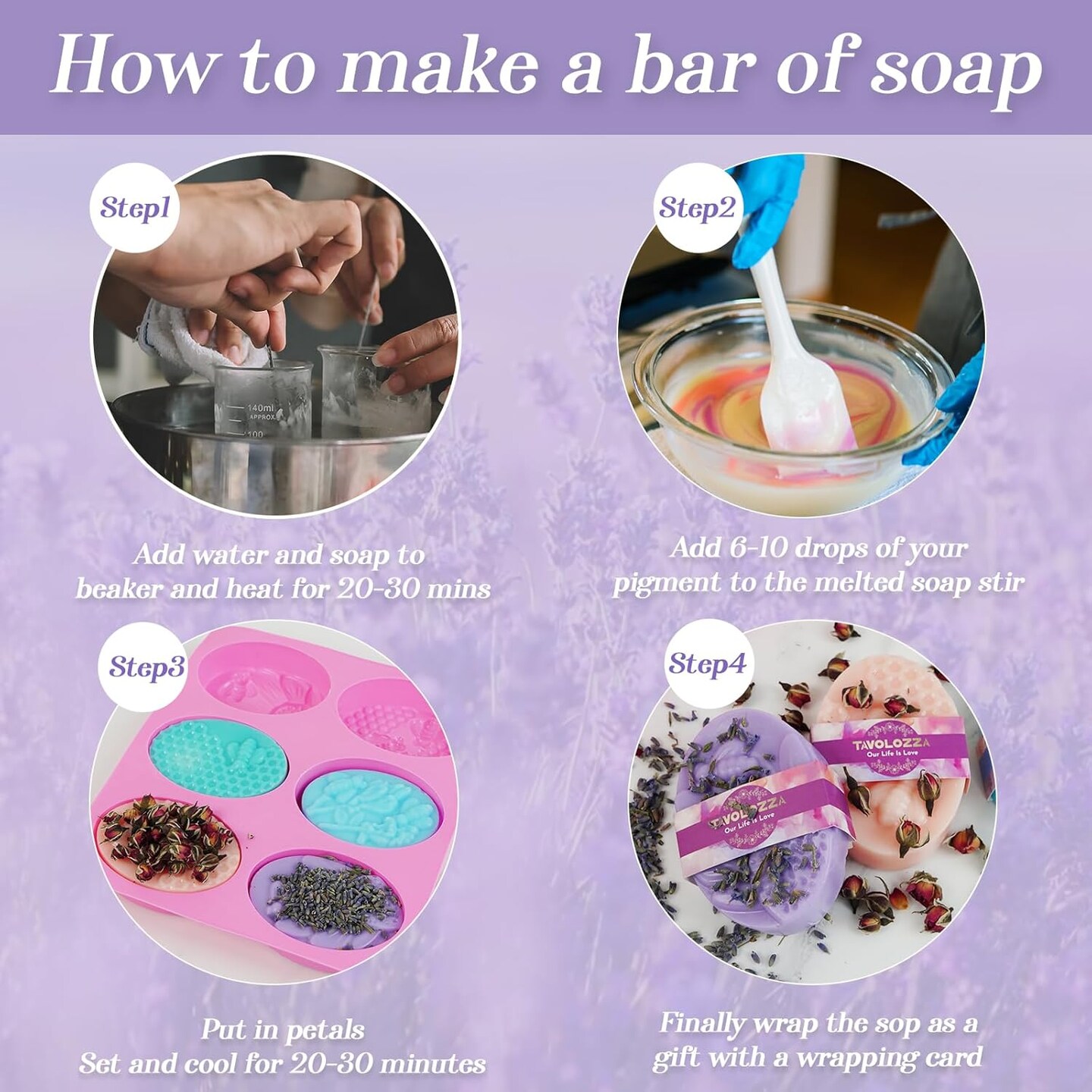 Soap Making Kit – Organic Soap Base, Silicone Mold, DIY Craft Kit for Adults & Kids.