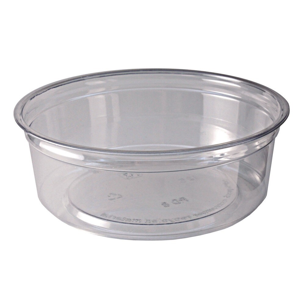 Fabri-Kal Recycleware 4.6 in. Diameter x 1.7 in. h 8 oz Round Plastic Deli Container - Clear (500/Carton)