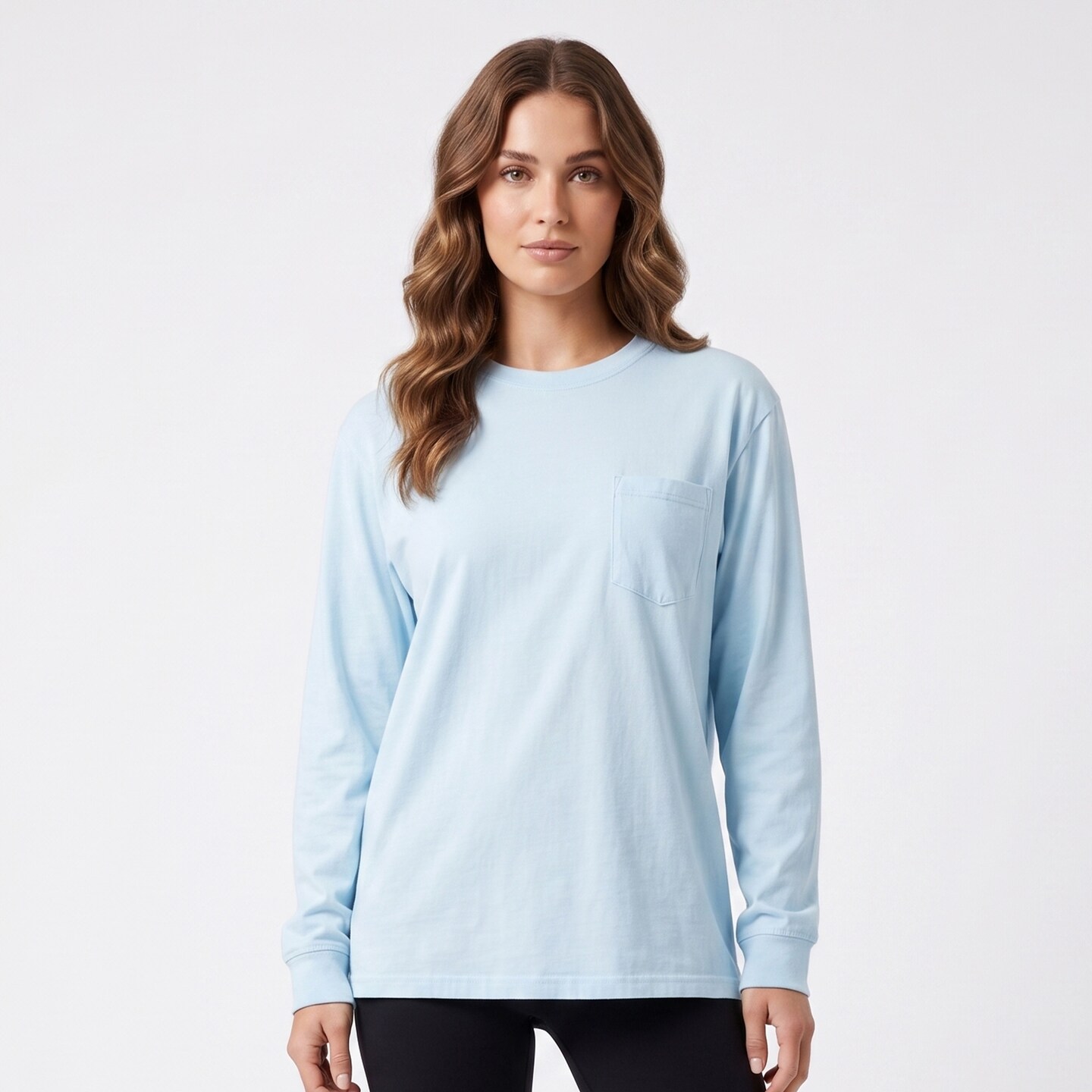 Comfort Colors Garment-Dyed Heavyweight Crewneck Long Sleeve Pocket T-Shirt