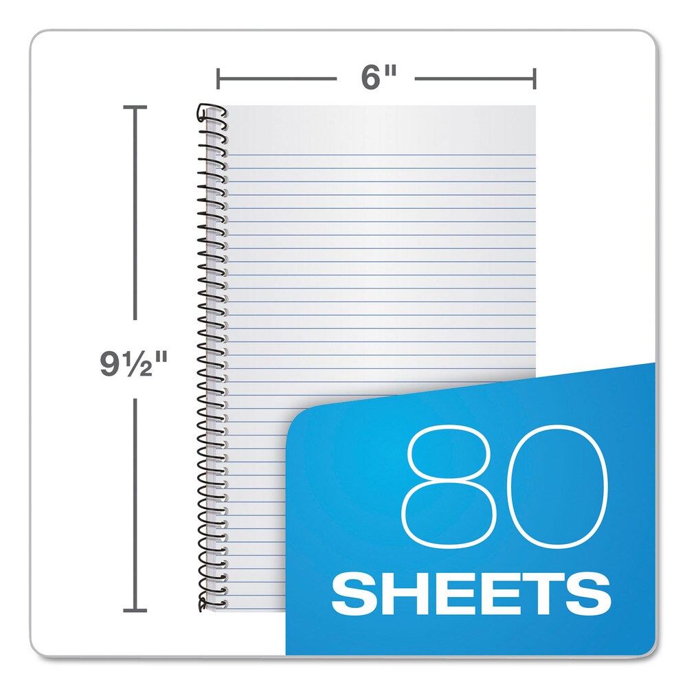 TOPS Second Nature 9.5 in. x 6 in. Sheets 1-Subject Medium/College Rule Wirebound Notebooks - Light Blue Cover