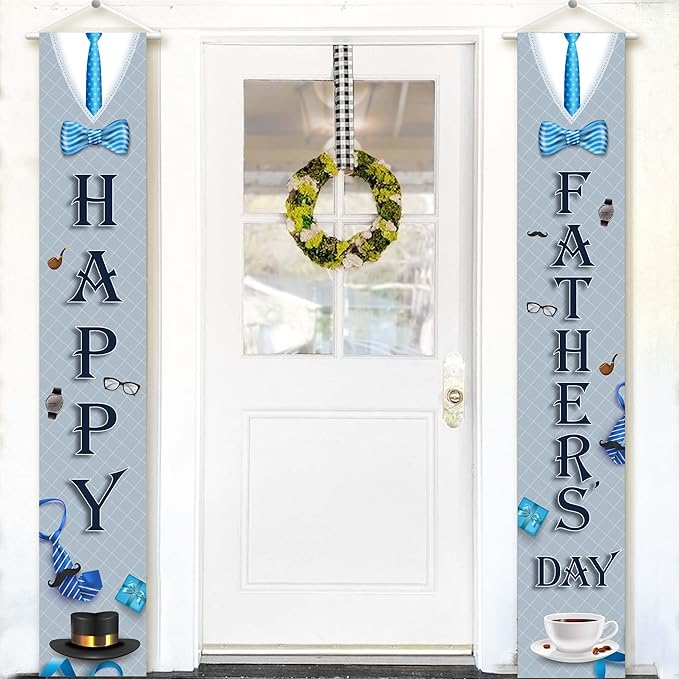 Happy Fathers Day Banner - XtraLarge, 72x12 Inch | Father's Day Door Banner for Happy Fathers Day Decorations | fathers Day Sign, Fathers Day Backdrop | Father's Day Party Decorations