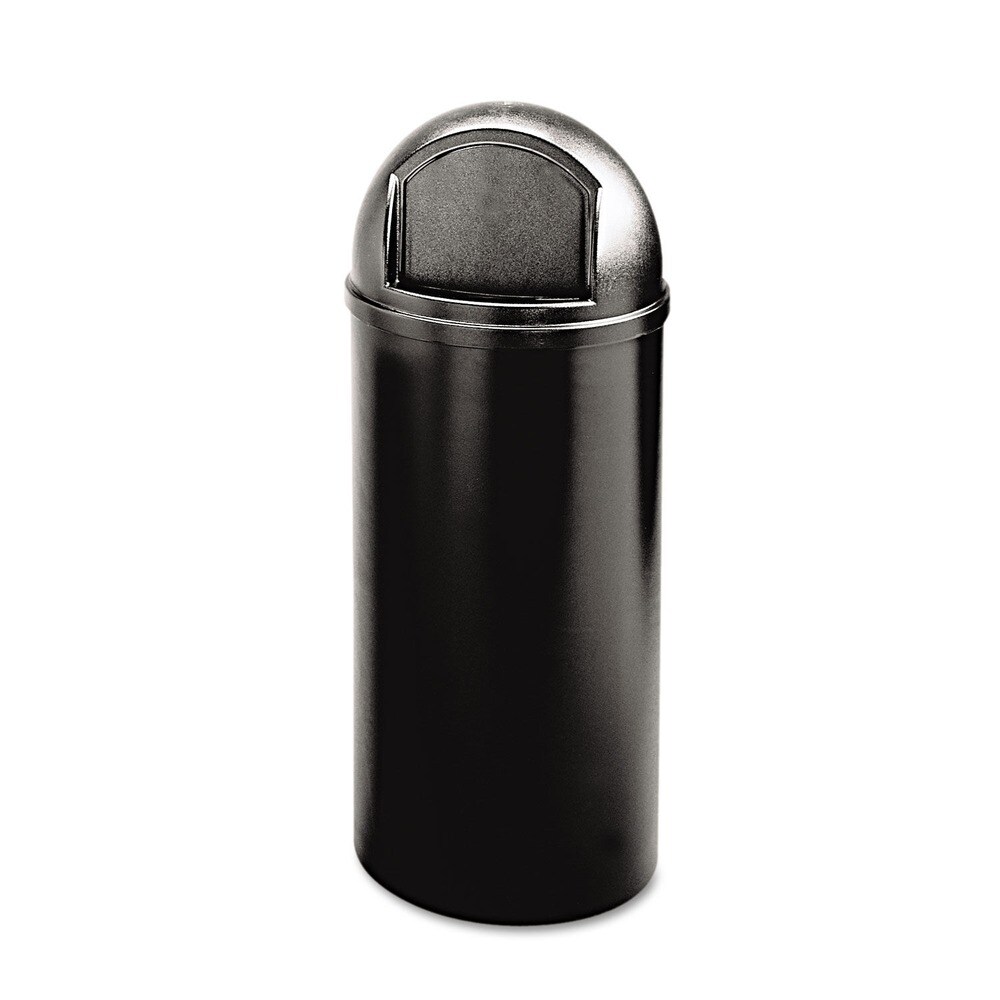 Rubbermaid Commercial Marshal 25-Gallon Plastic Round Classic Container - Black