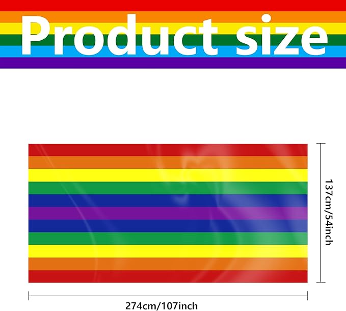 3 Packs Disposable Rainbow Tablecloth-108 x 54 inches Rectangular Pride Rainbow Table Cloth Decoration - Rainbow Theme Plastic Waterproof Tablecover for Birthday Parties, Gay Pride.