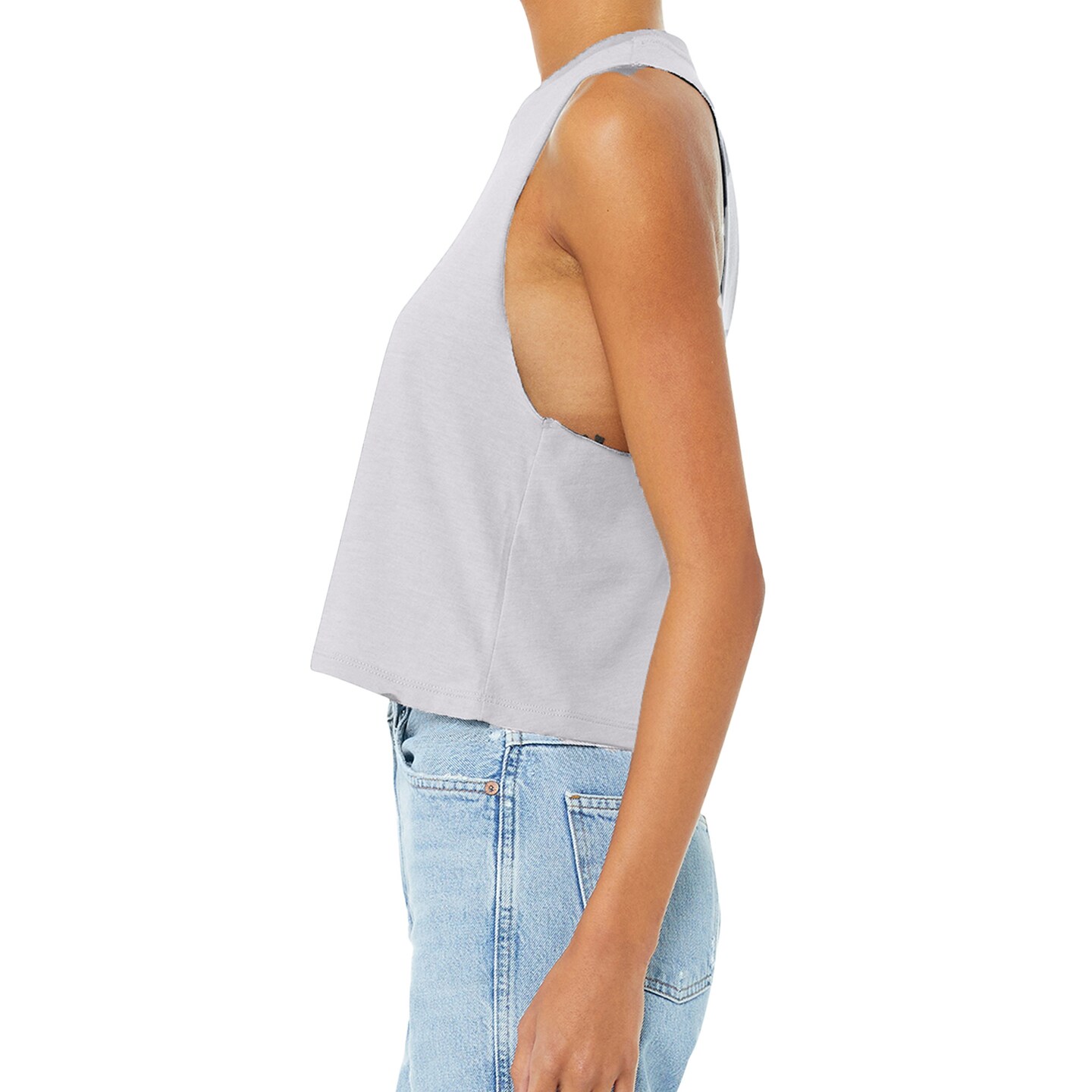 BELLA + CANVA Women's Racerback Crop Tank, Lightweight Sleeveless T-Shirt for Crafting