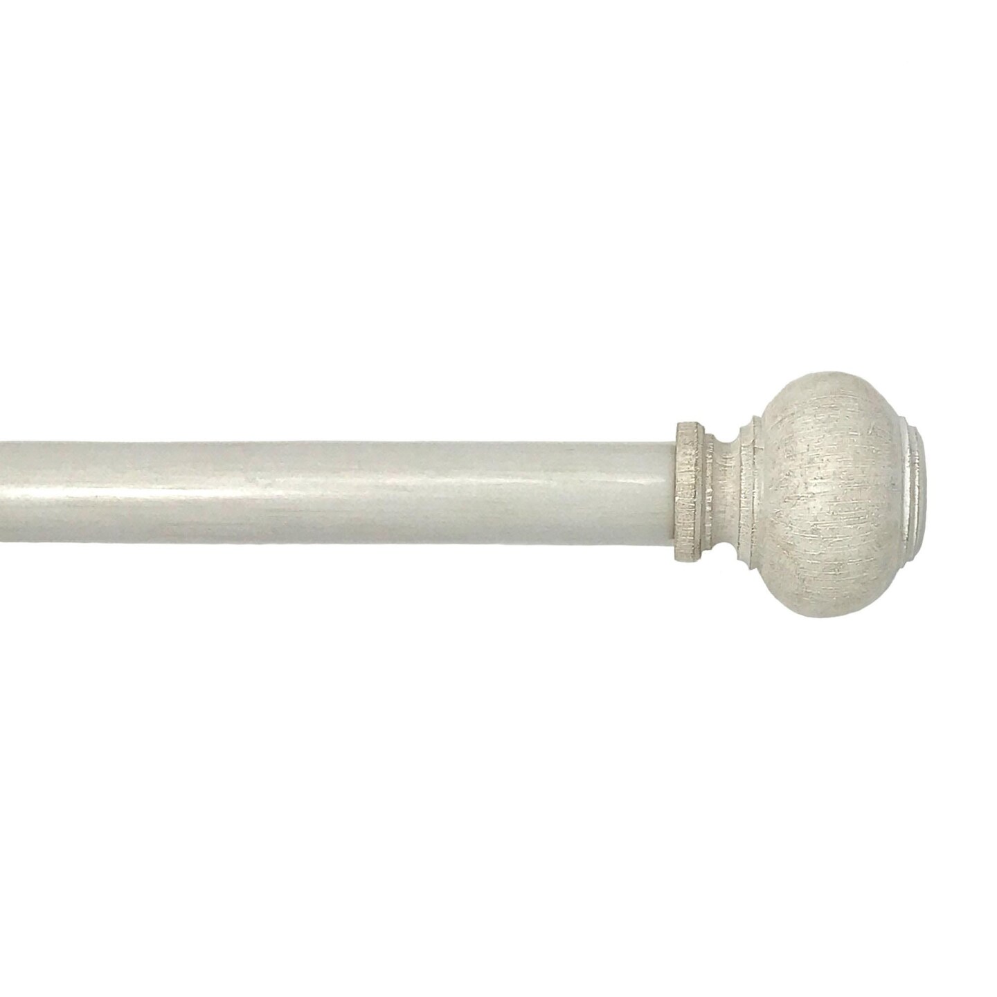 Threadmade Home Rhinebeck Rustic Faux Wood 1" Window Drapery Single Curtain Rod, White - 48"W x 86"L