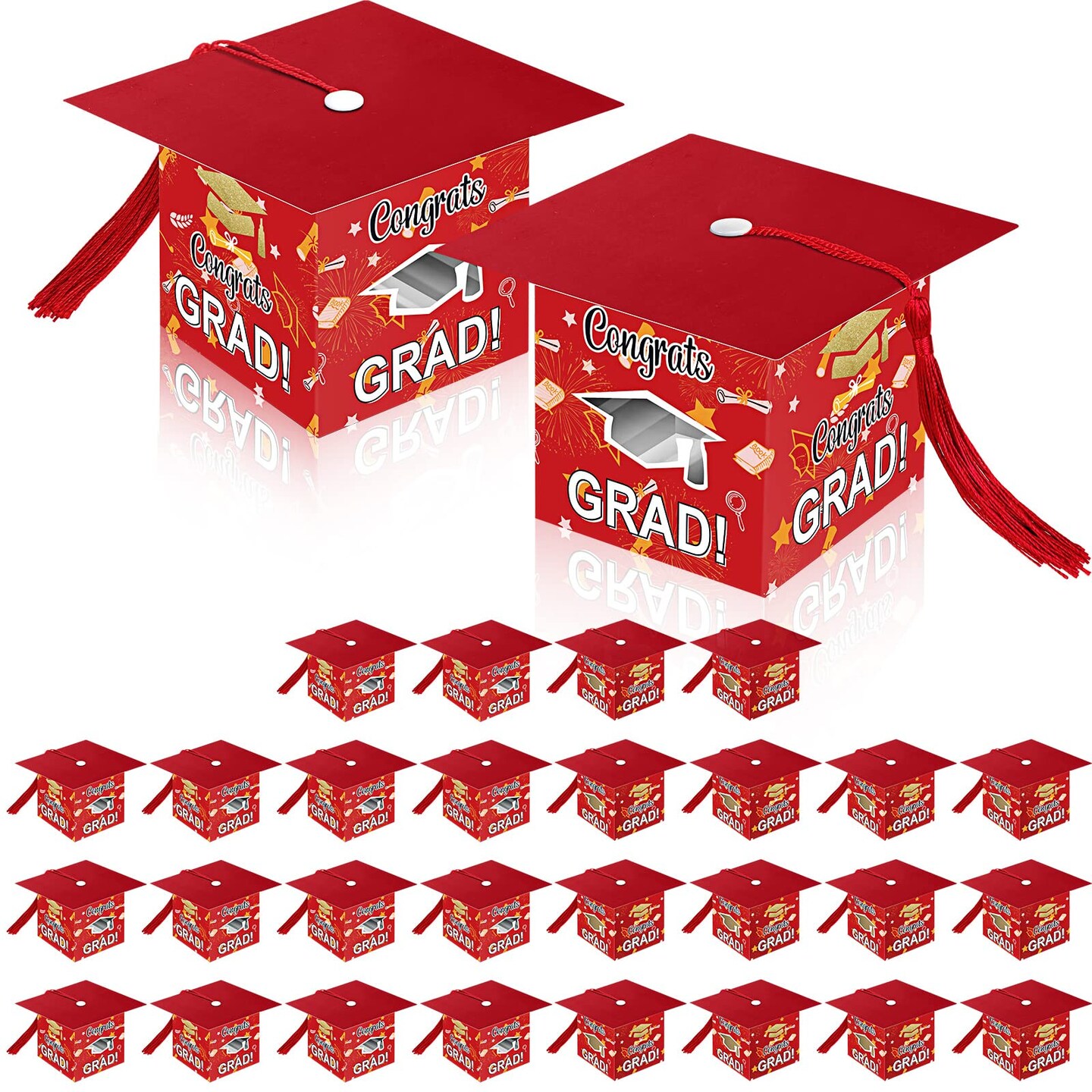 30 Pcs Graduation Cap Candy Gift Box Grad Hat Gift Box Treat Boxes with ...