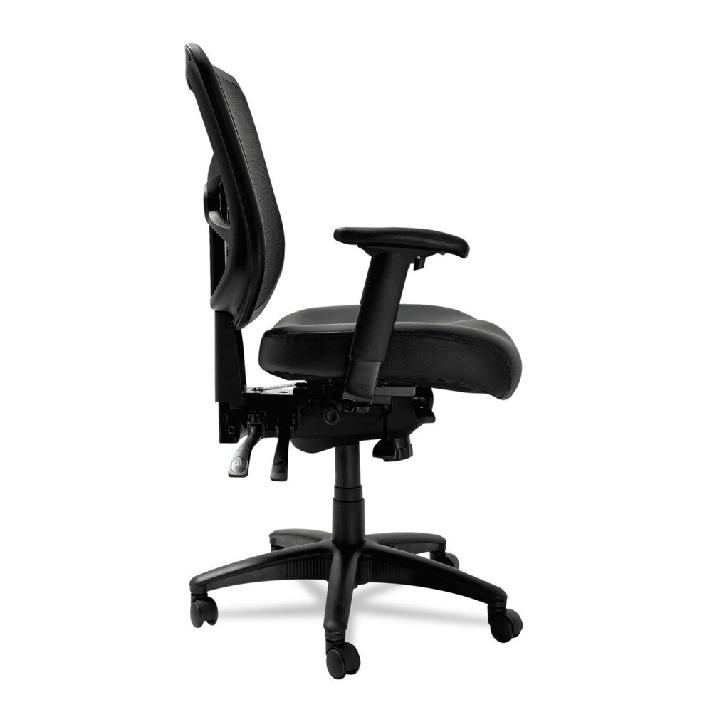 Alera Elusion Series Supports Up to 275 lbs. 17.7 in. to 21.4 in. Seat Height Mesh Mid-Back Multifunction Chair - Black