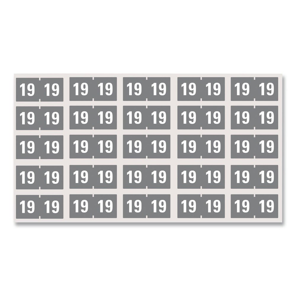 Smead 0.75 in. x 1.5 in. "19" Yearly End Tab File Folder Labels - Gray (500/Roll)