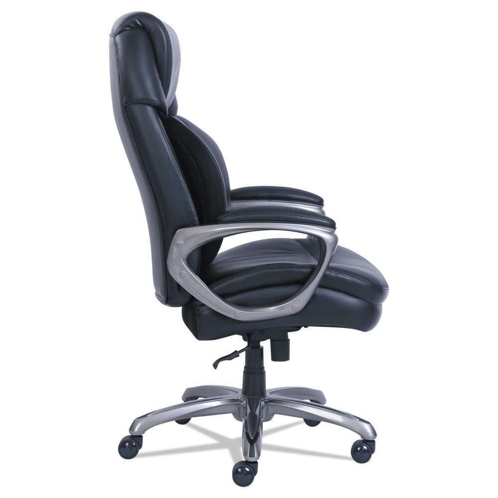 SertaPedic Supports Up to 400 lbs. 19 in. to 22 in. Seat Height Cosset Big and Tall Executive Chair - Black Seat/Back, Slate Base