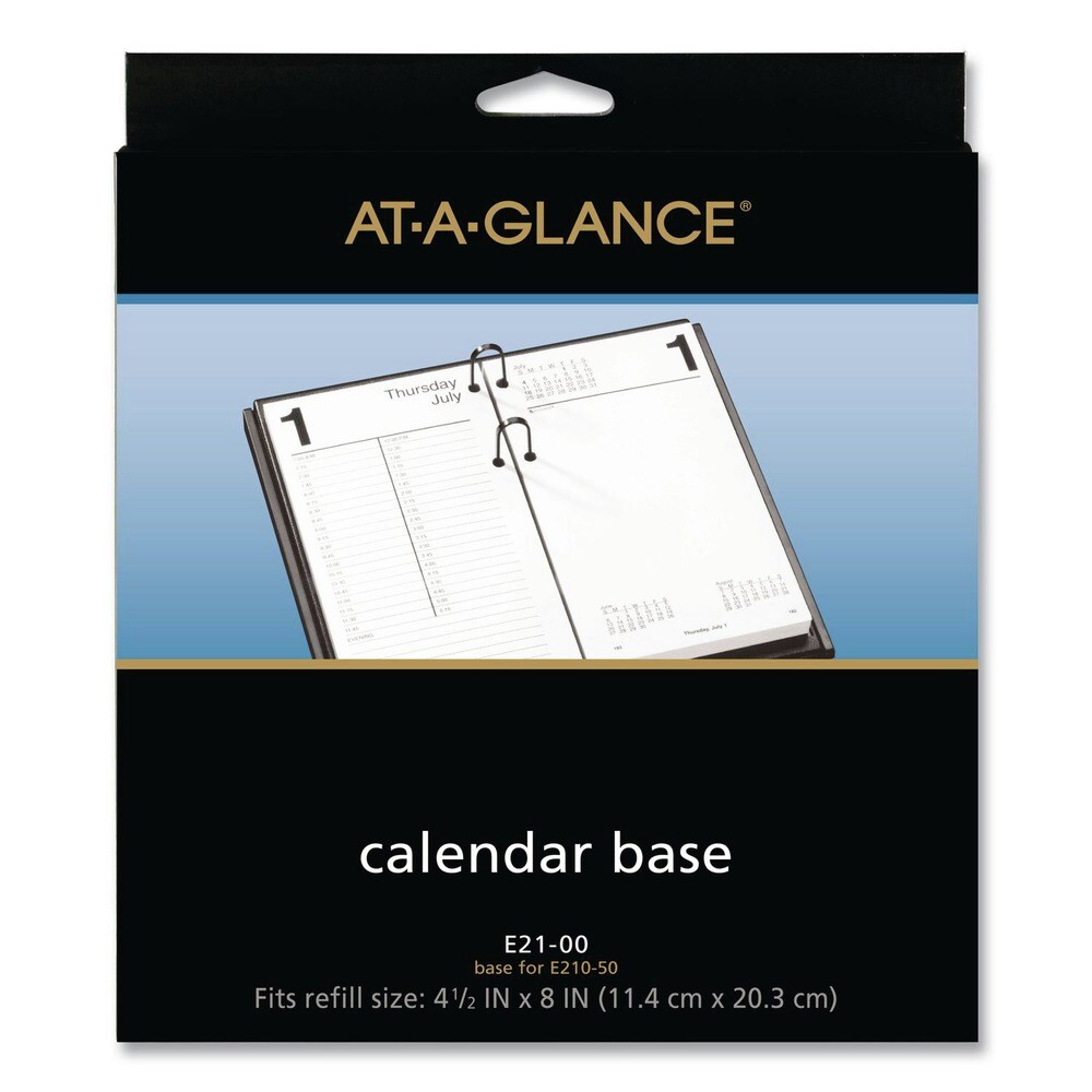 AT-A-GLANCE 2 Rings 4.5 in. x 8 in. Desk Calendar Base for Loose-Leaf Refill - Black