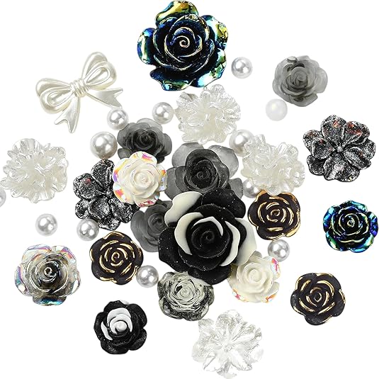 50g Random 3D Resin Flower & Butterfly Charms – Colorful Rose, Bow, Pearl & Acrylic Beads for DIY Jewelry, Bracelets, Earrings, Necklaces, Phone Cases, and Crafts SEO-Optimized Product Description: Cr