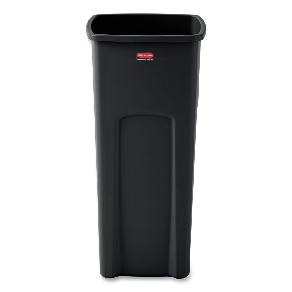 Rubbermaid Commercial Untouchable Waste Container, Square, Plastic, 23gal, Black