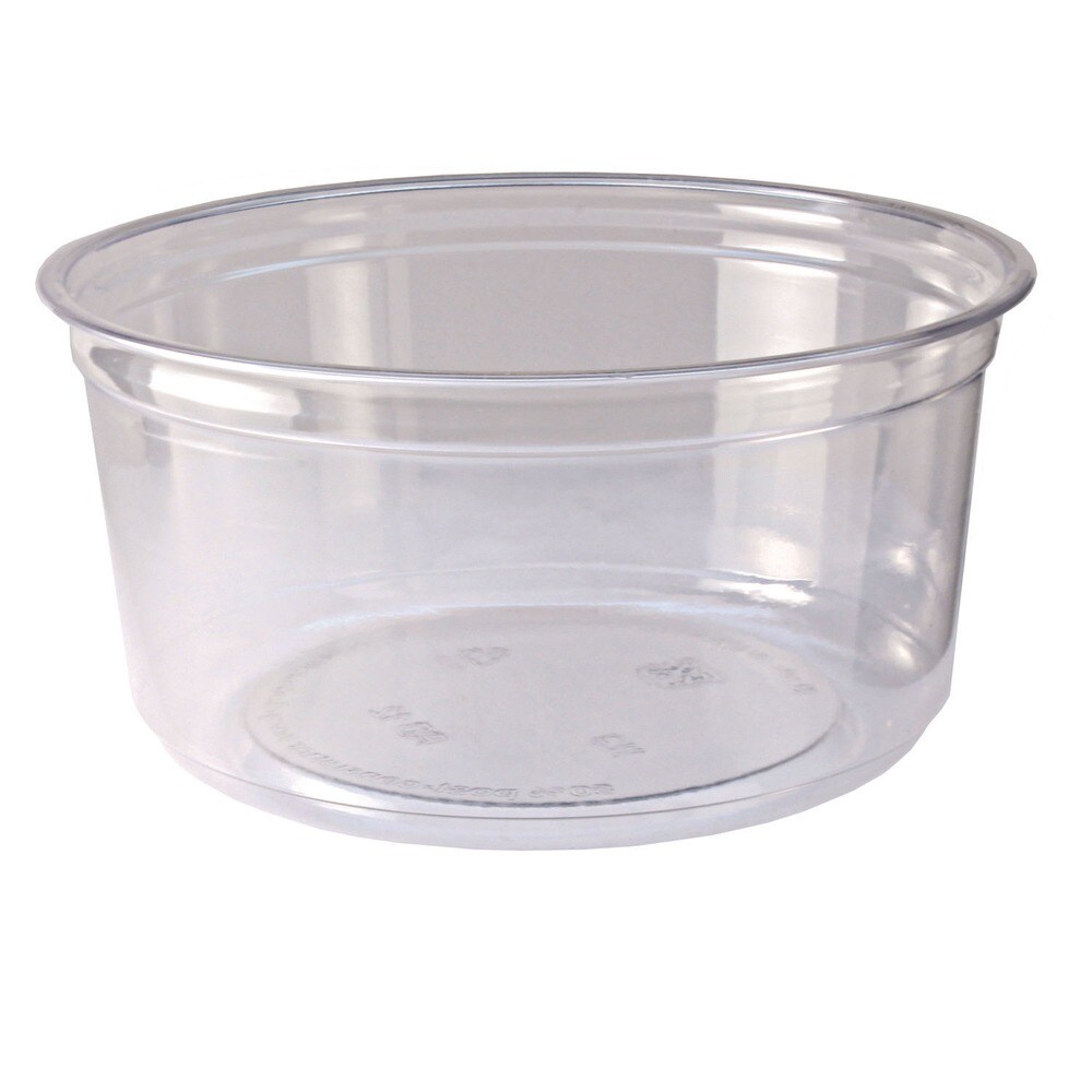 Fabri-Kal 4.6 in. Diameter x 2.3 in. 12 oz. Recycleware Round Plastic Deli Container - Clear (500/Carton)