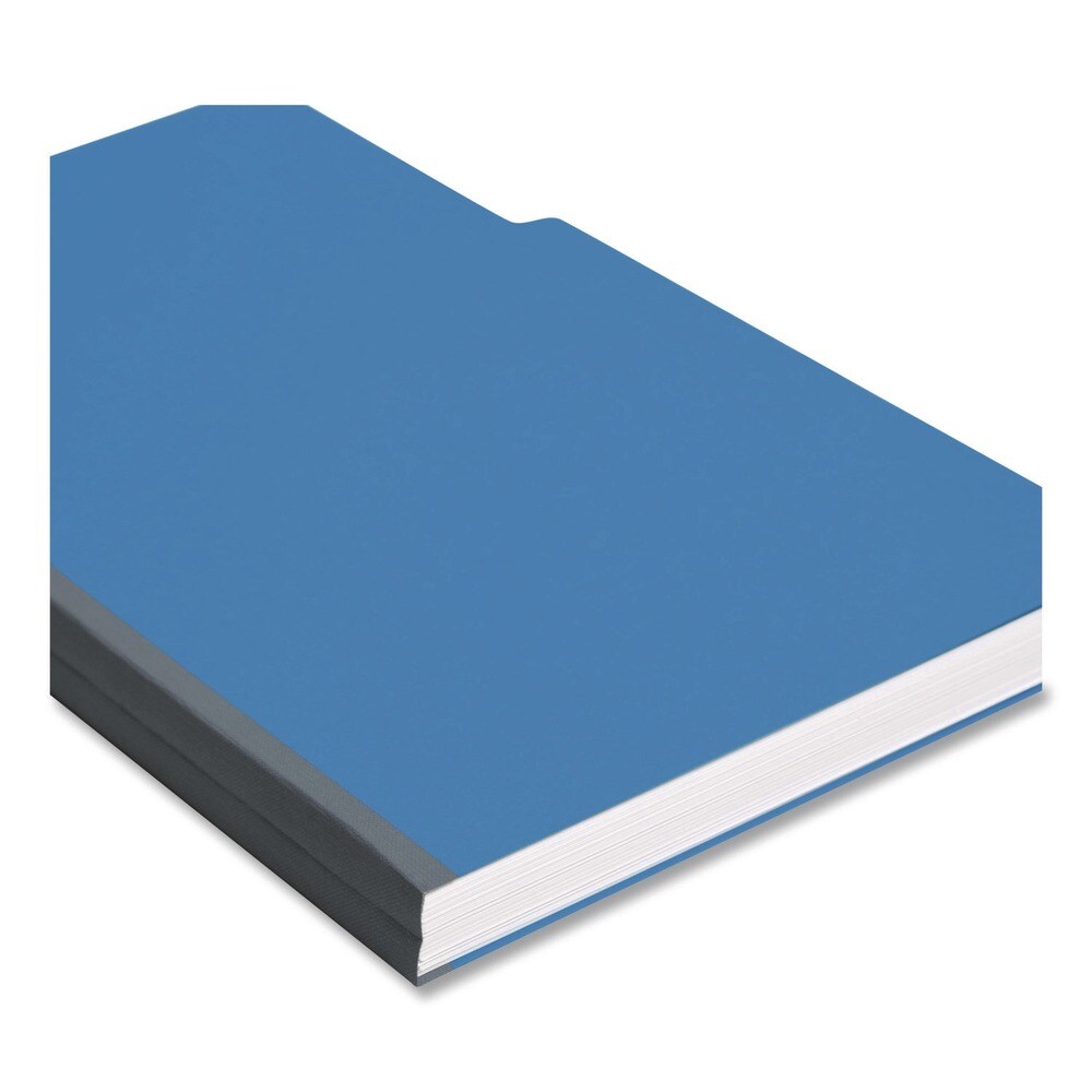 Smead 1/3-Cut Tabs Assorted Legal Size 1 in. Expansion Recycled Heavy Pressboard Folders - Dark Blue (25/Box)