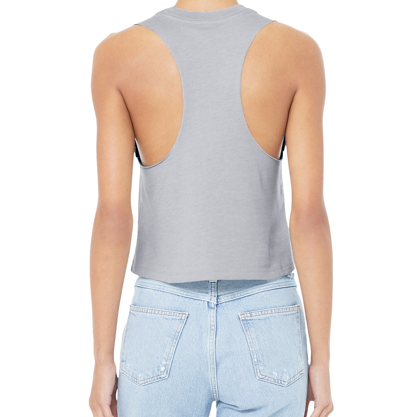 BELLA + CANVA Women's Racerback Crop Tank, Lightweight Sleeveless T-Shirt for Crafting
