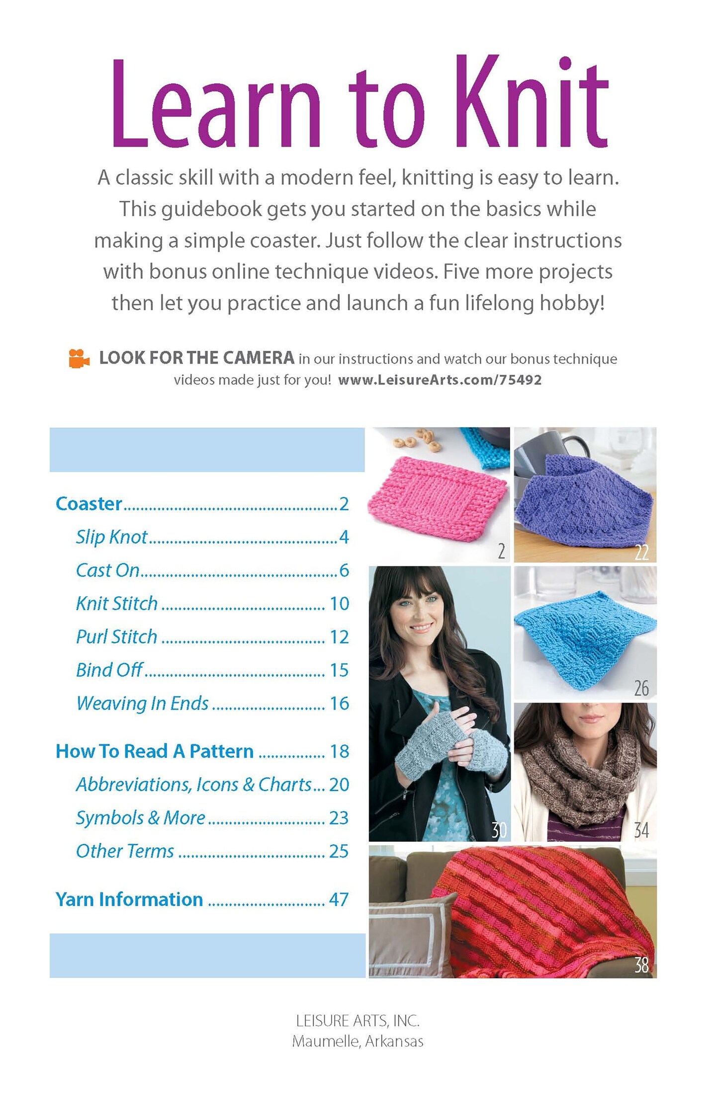 Learn to Knit—Easy Step-by-Step How-Tos, Eye-Catching Beginner Projects