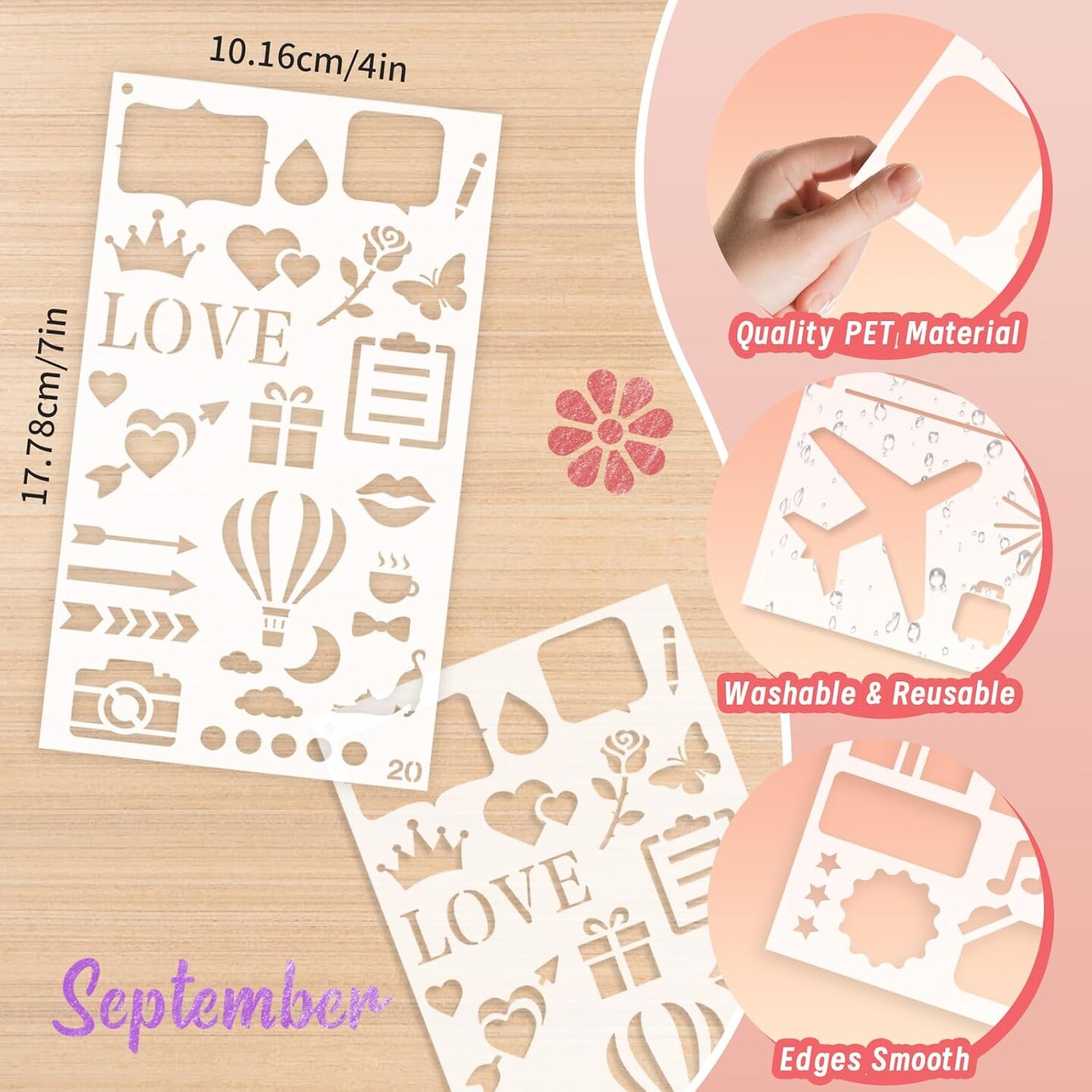 36 PCS Journal Stencils for Planning & Scrapbooking – Reusable A5 Planner Templates for Journals, Notebooks, Diaries, Bullet Journaling & DIY Craft Organization