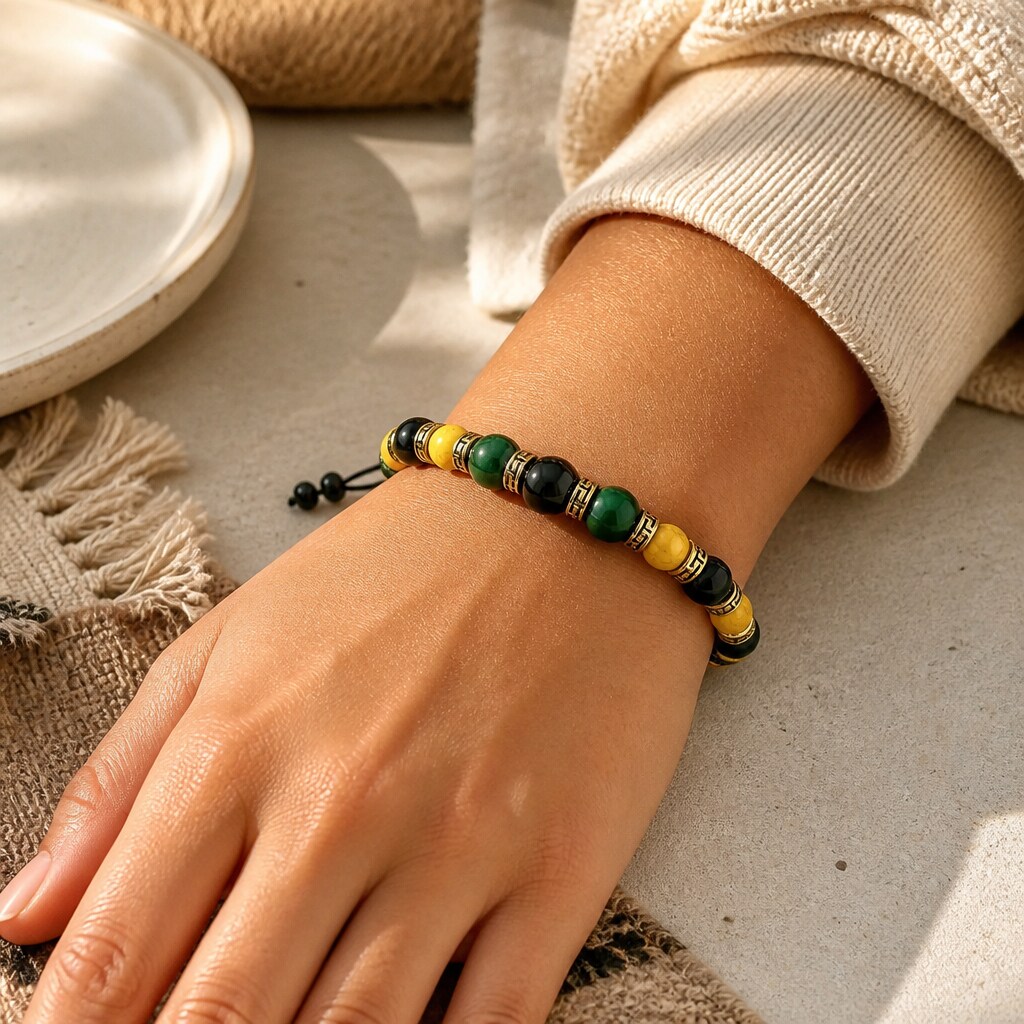 Adjustable Braided Jamaican Flag Color Bracelet for Men Women