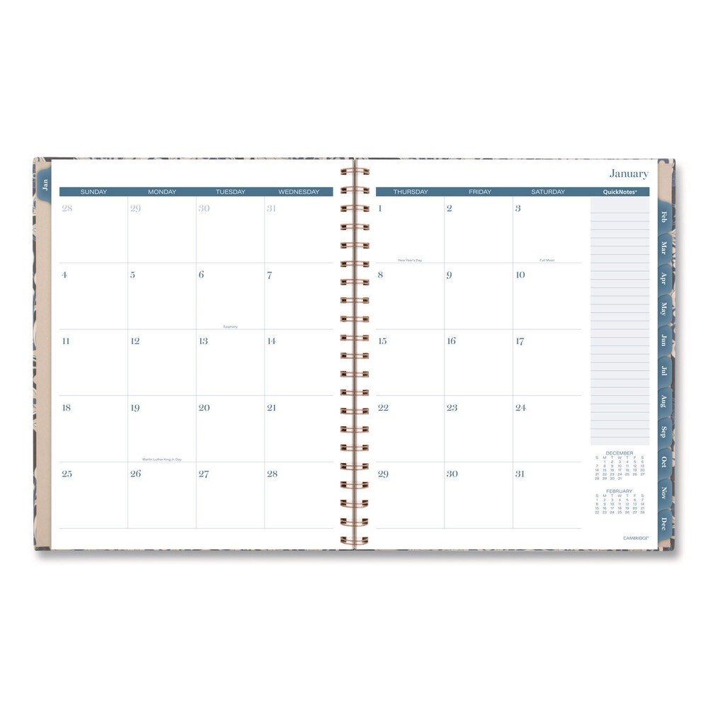 AT-A-GLANCE 11 in. x 8.5 in. 12-Month (Jan-Dec 2026) Elizabeth Weekly/Monthly Planner - Blue Cover