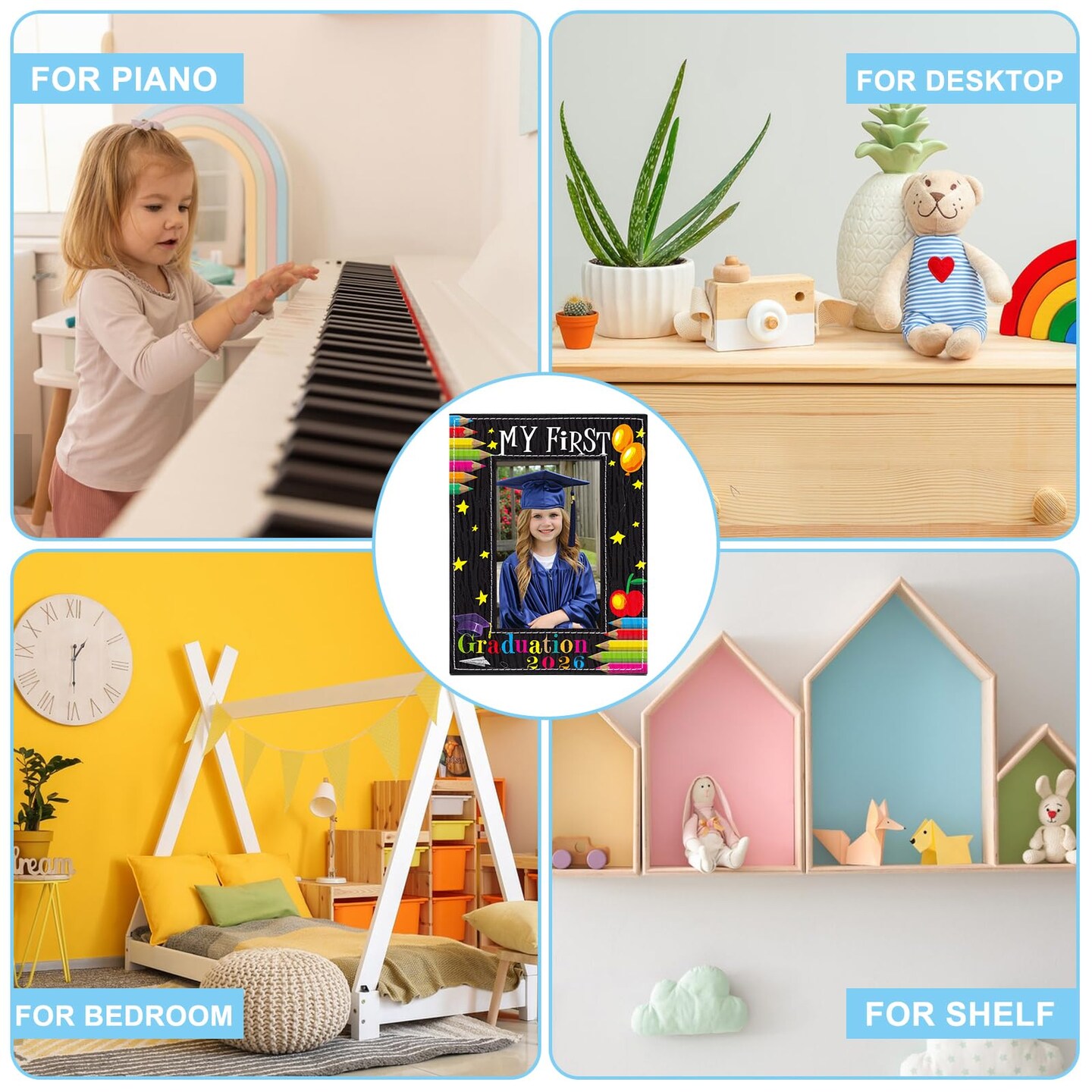 Preschool Graduation Gift - 4"x6" Pre K Kindergarten Graduation Gifts 2026 Graduation Picture Frame My First Graduation Frame End of Year Gift for Kids Students Boys Girls Son Daughter