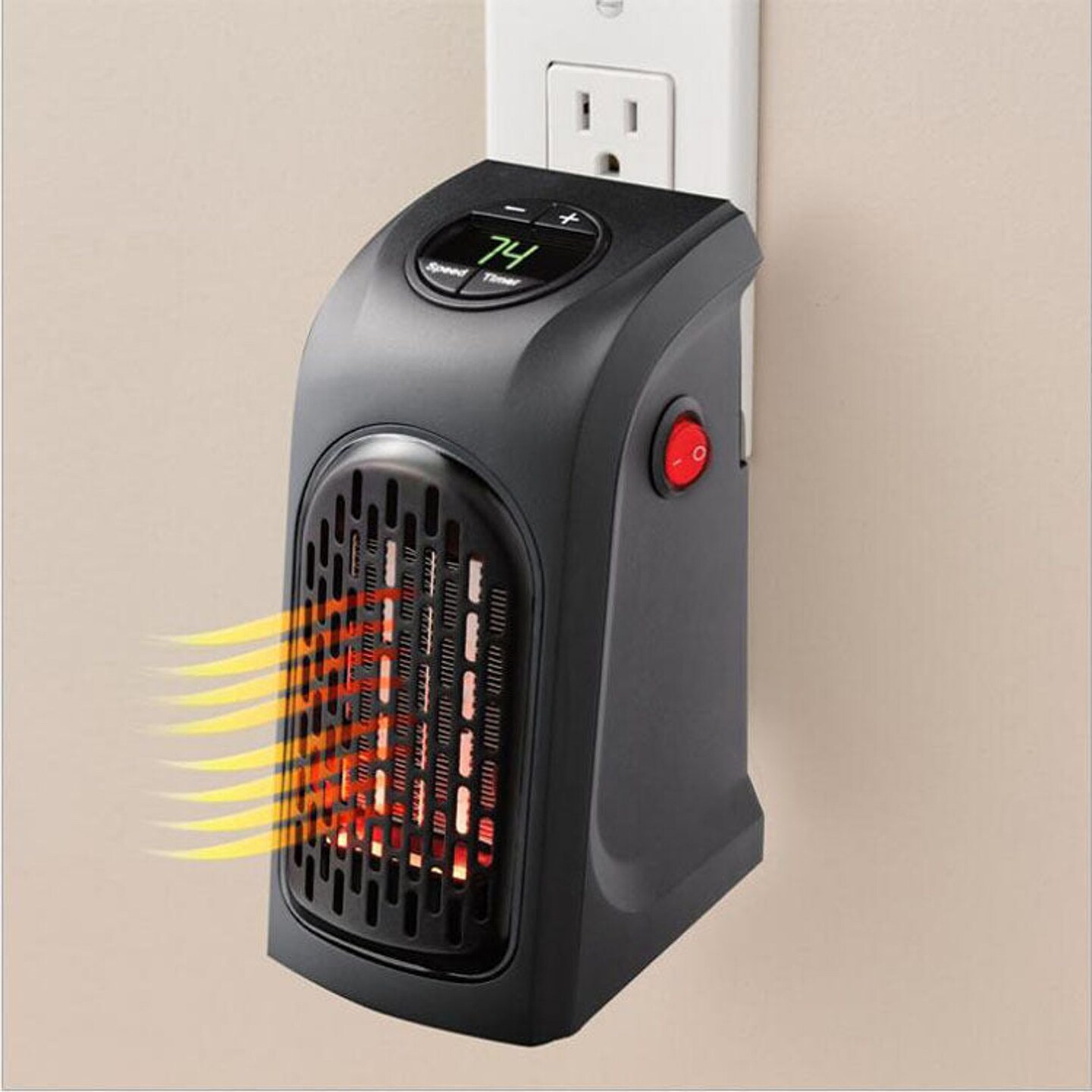 Edge Collections-10' x 10'-Black-Digital Room Heater with Cool Touch Technology-1 pcs