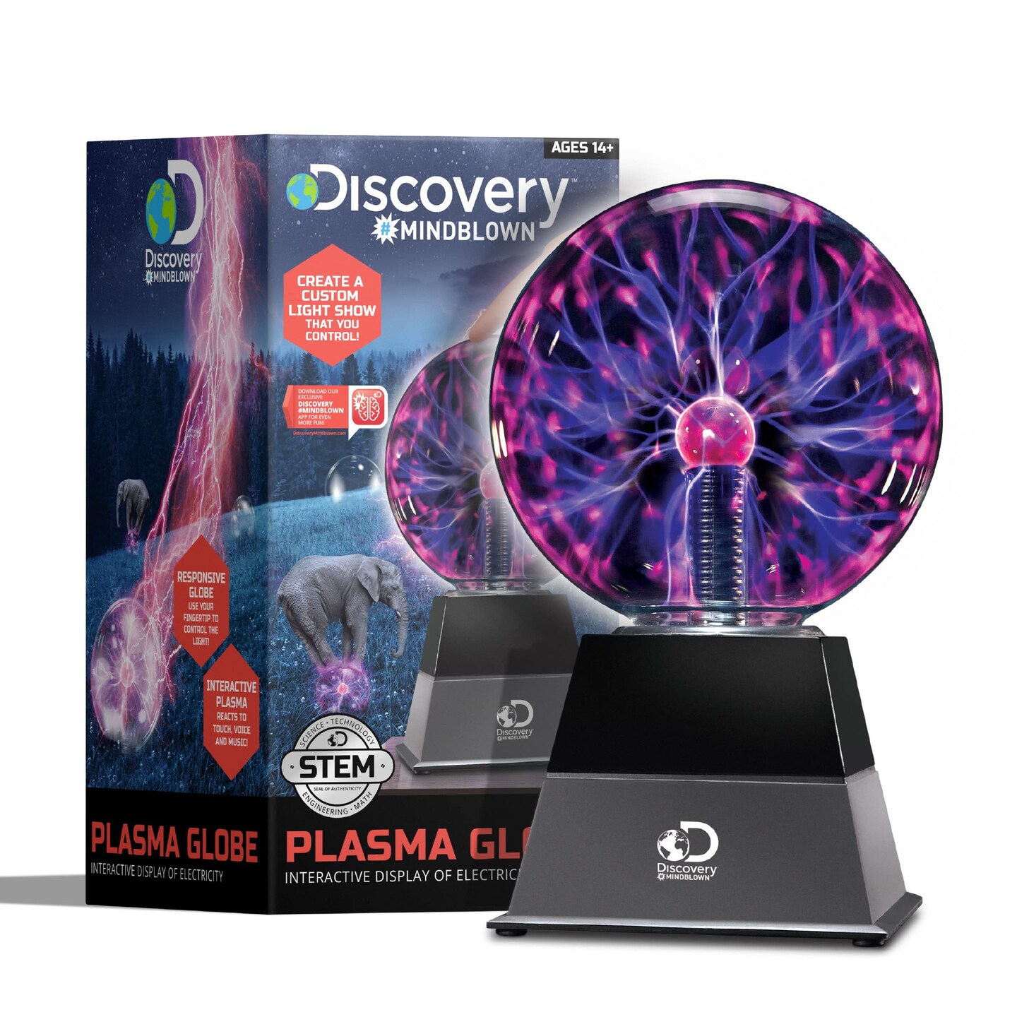 Plasma Globe Lamp, Touch & Sound Sensitive Lightning, Interactive Electric Plasma Ball for Hands-On STEM Learning, Plug-in Bedroom & Desktop Decorative lamp