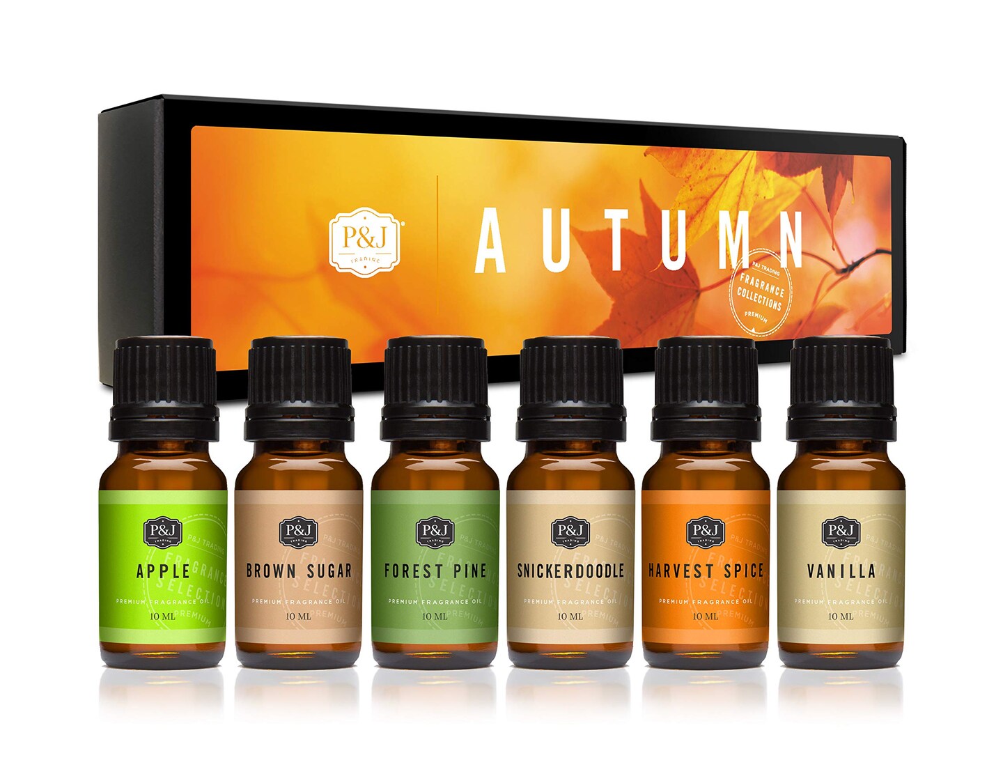 Fragrance Oil Autumn Set | Brown Sugar, Apple, Harvest Spice, Vanilla, Forest Pine, and Snickerdoodle Candle Scents for Candle Making, Freshie, Soap Making Supplies, Diffuser Oil Scents