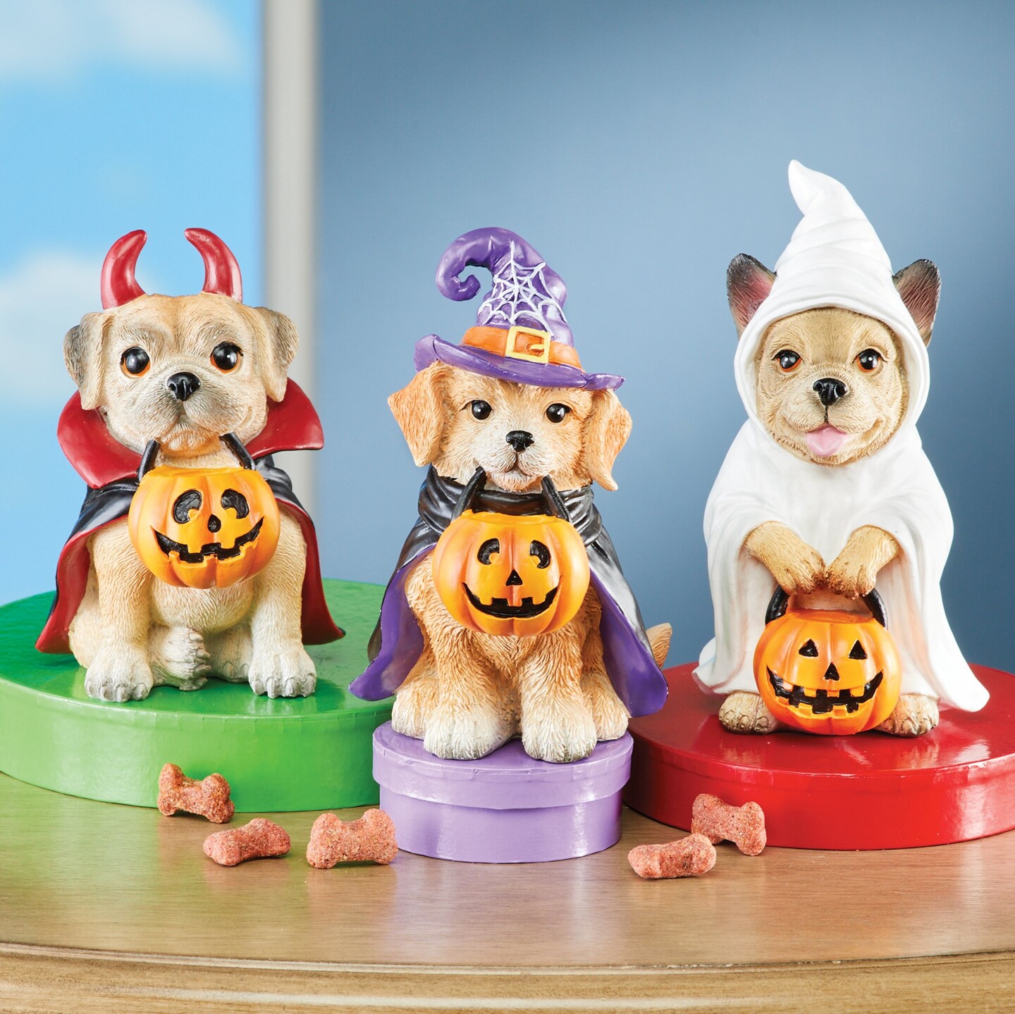 Collections Etc Halloween Trick-or-Treat Dog Sitters - Set of 3